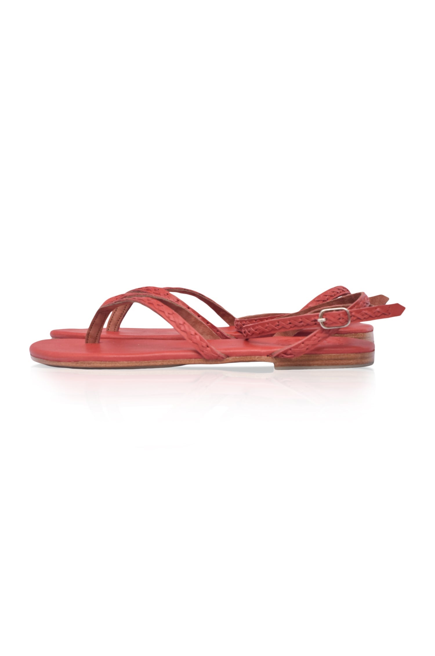Starsand Braided Thong Leather Sandals-5