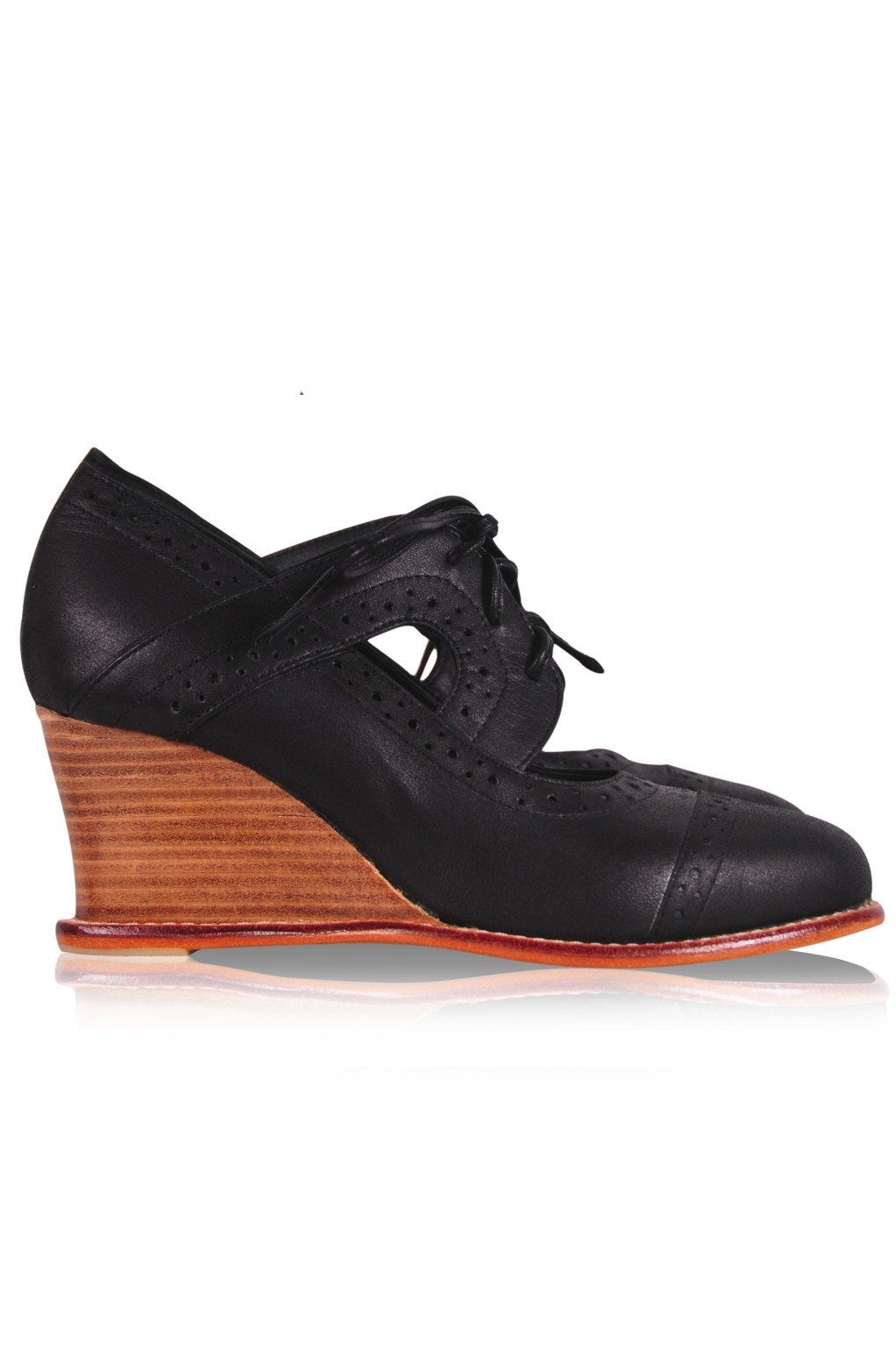 Stockholm Leather Oxford Wedges-1