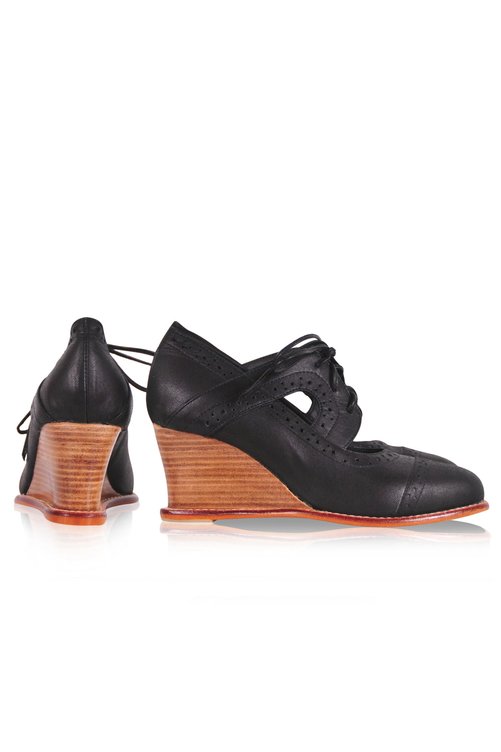 Stockholm Leather Oxford Wedges-2