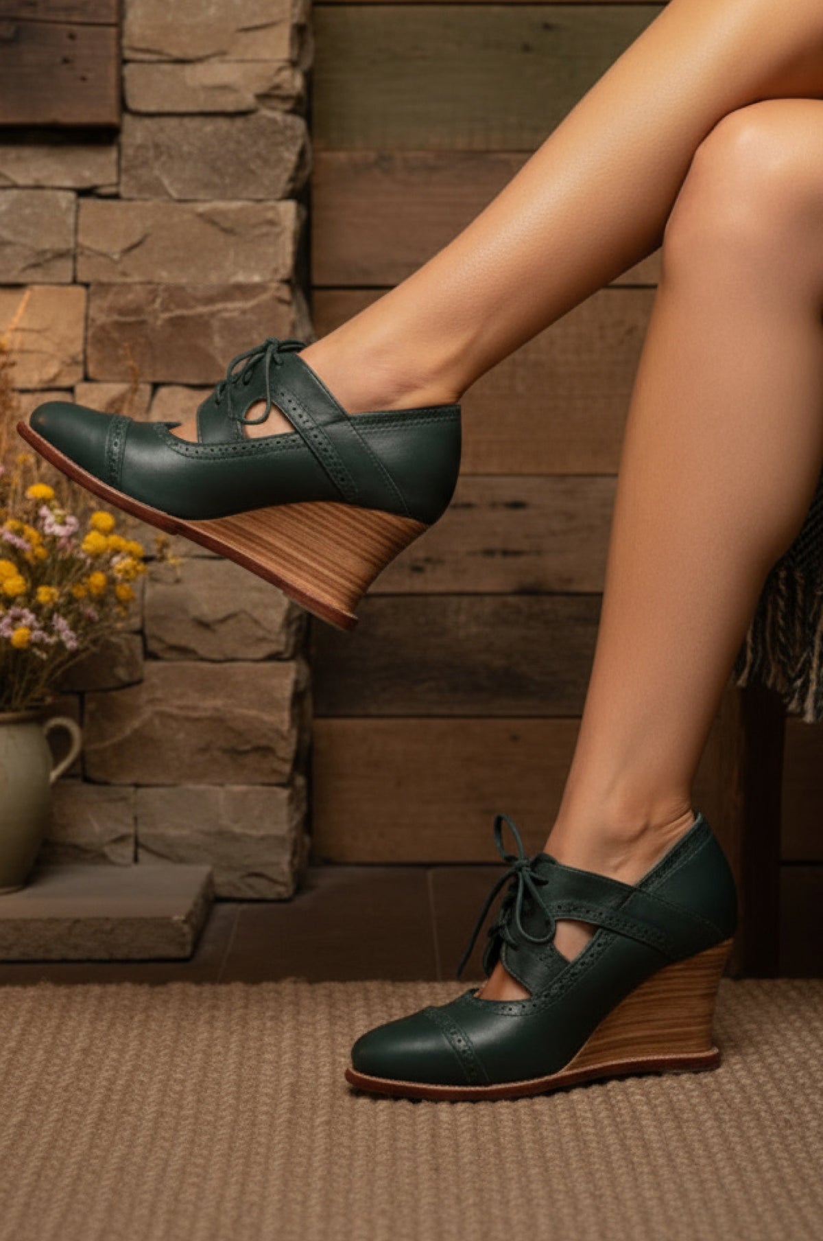 Stockholm Leather Oxford Wedges-0