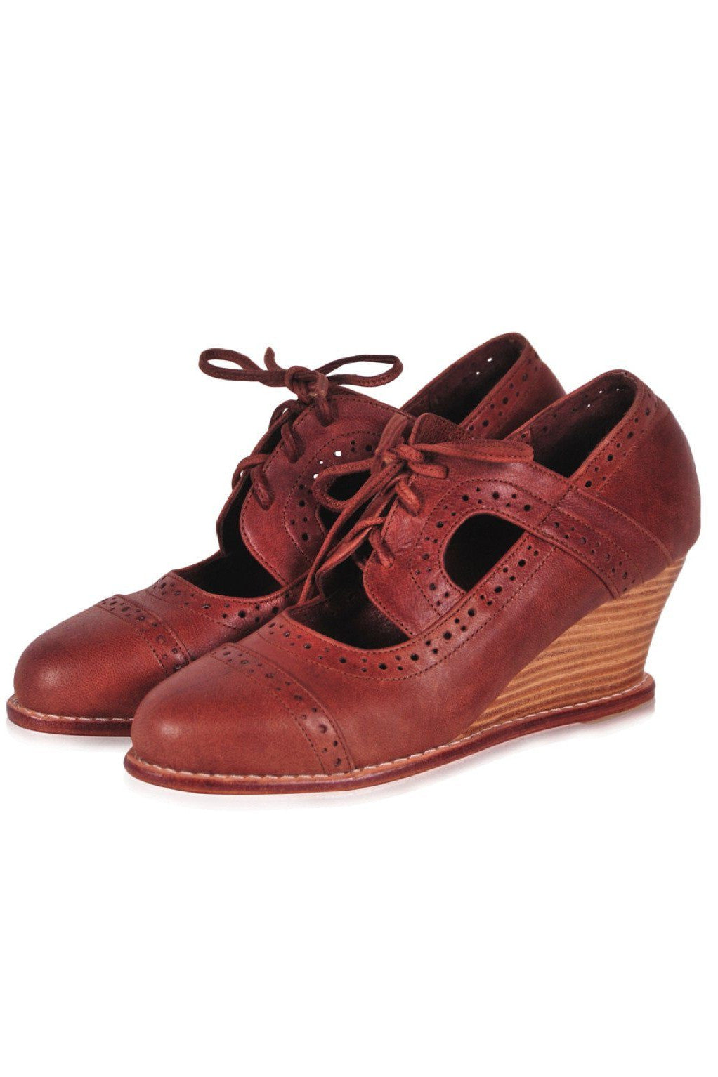 Stockholm Leather Oxford Wedges-0