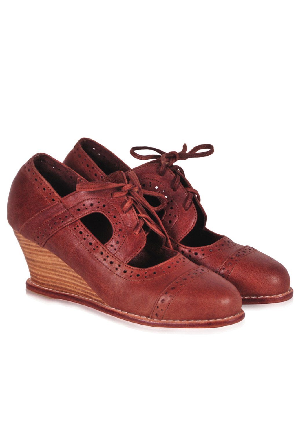 Stockholm Leather Oxford Wedges-5