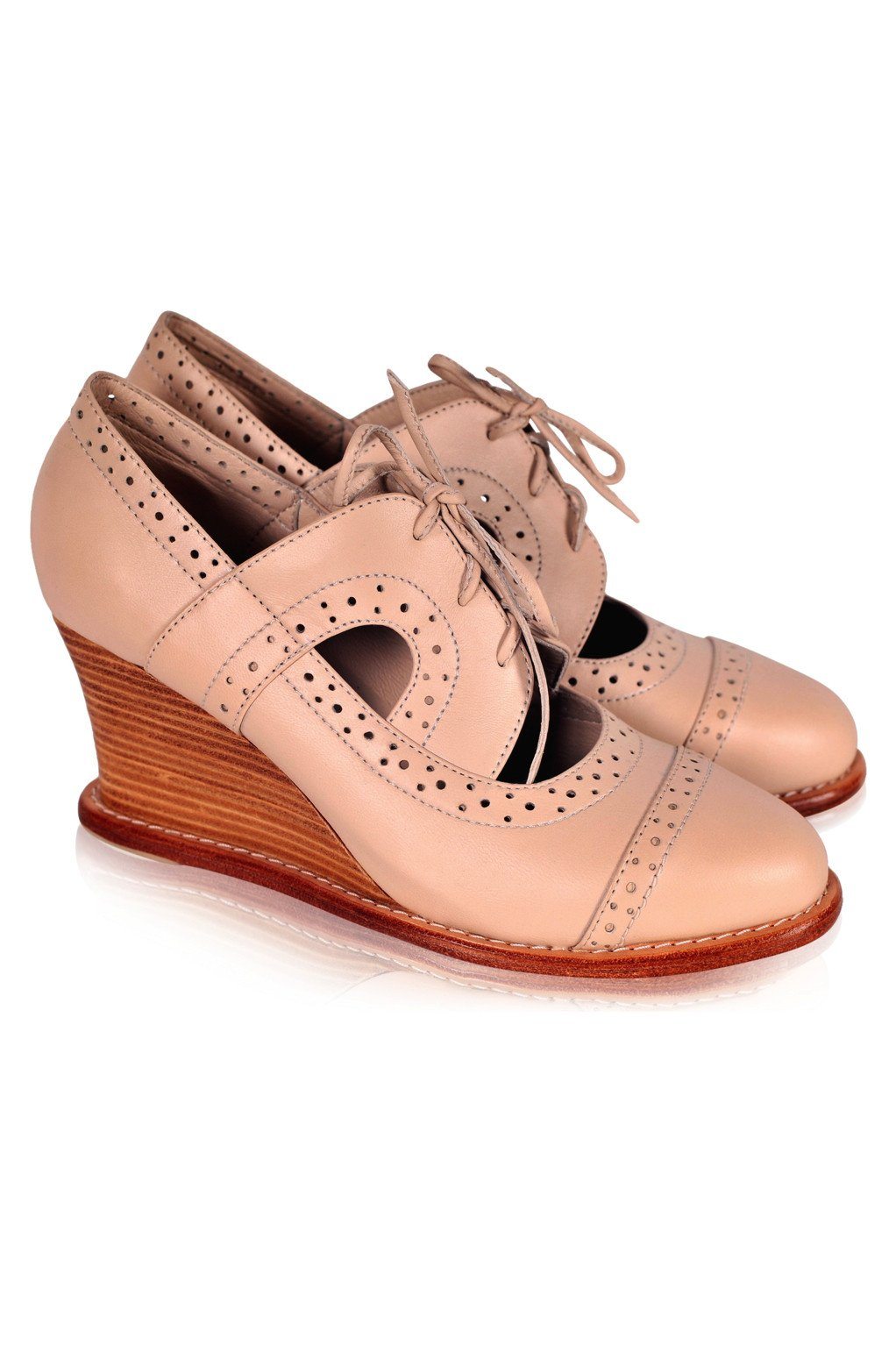 Stockholm Leather Oxford Wedges-3