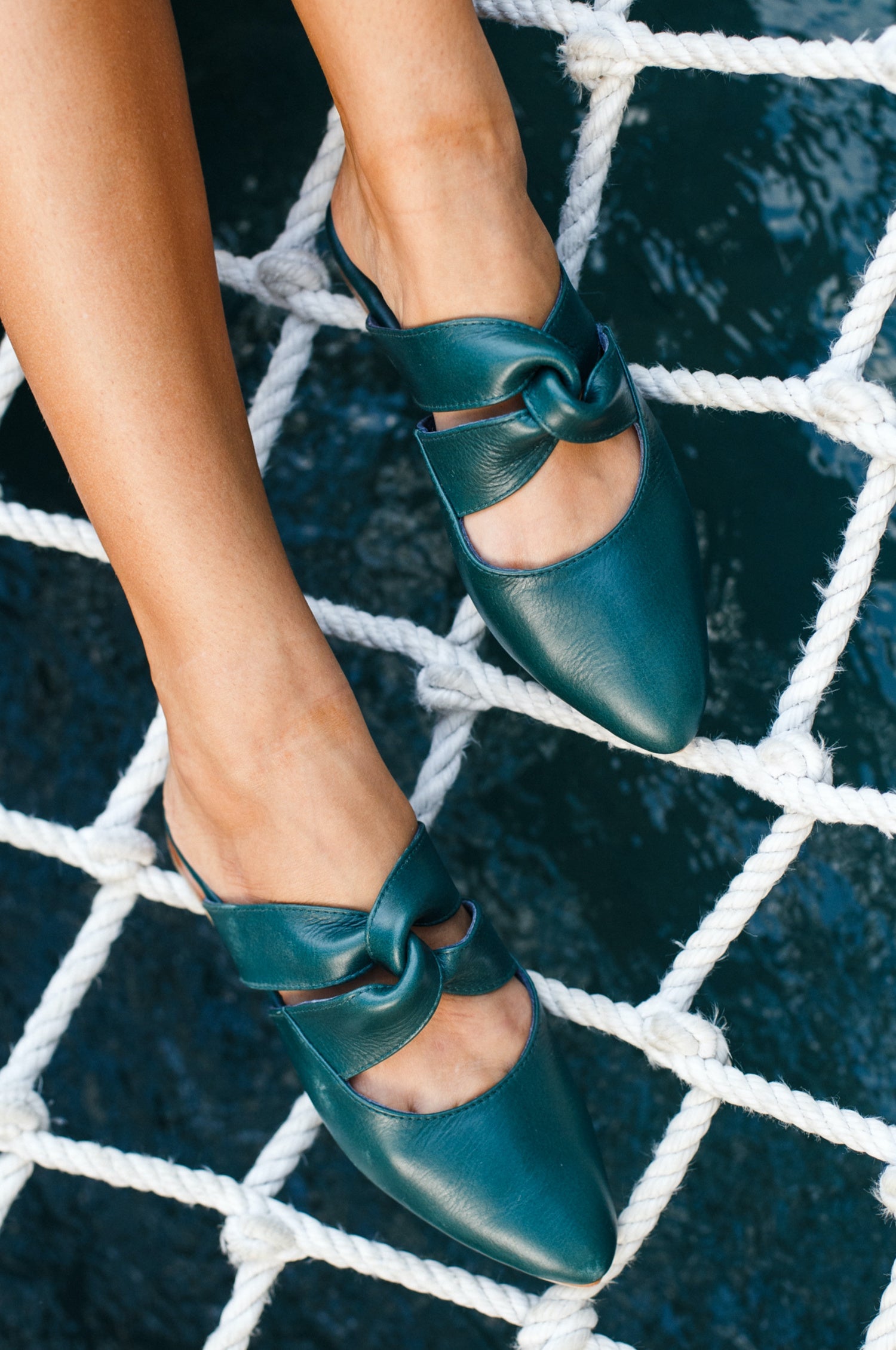 Taj Mahal Pointy Toe Leather Mules-0