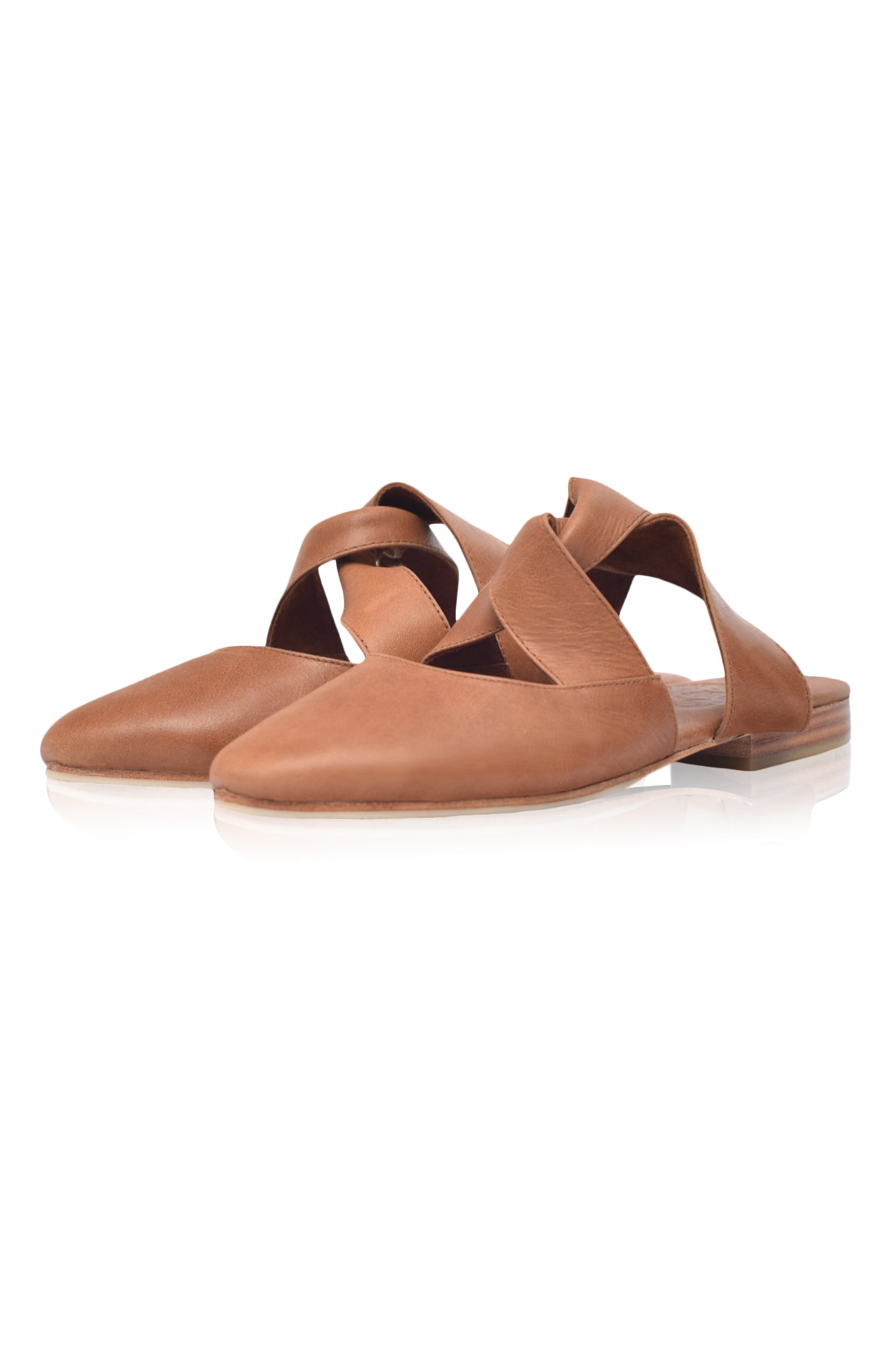Taj Mahal Pointy Toe Leather Mules-6
