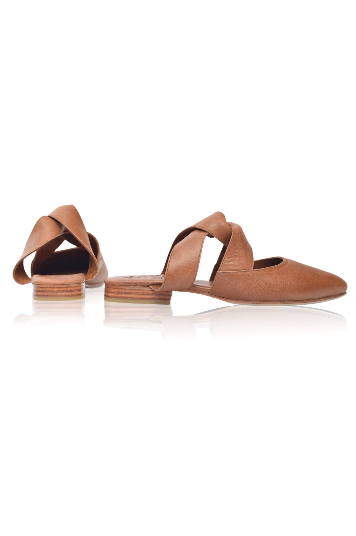 Taj Mahal Pointy Toe Leather Mules-4