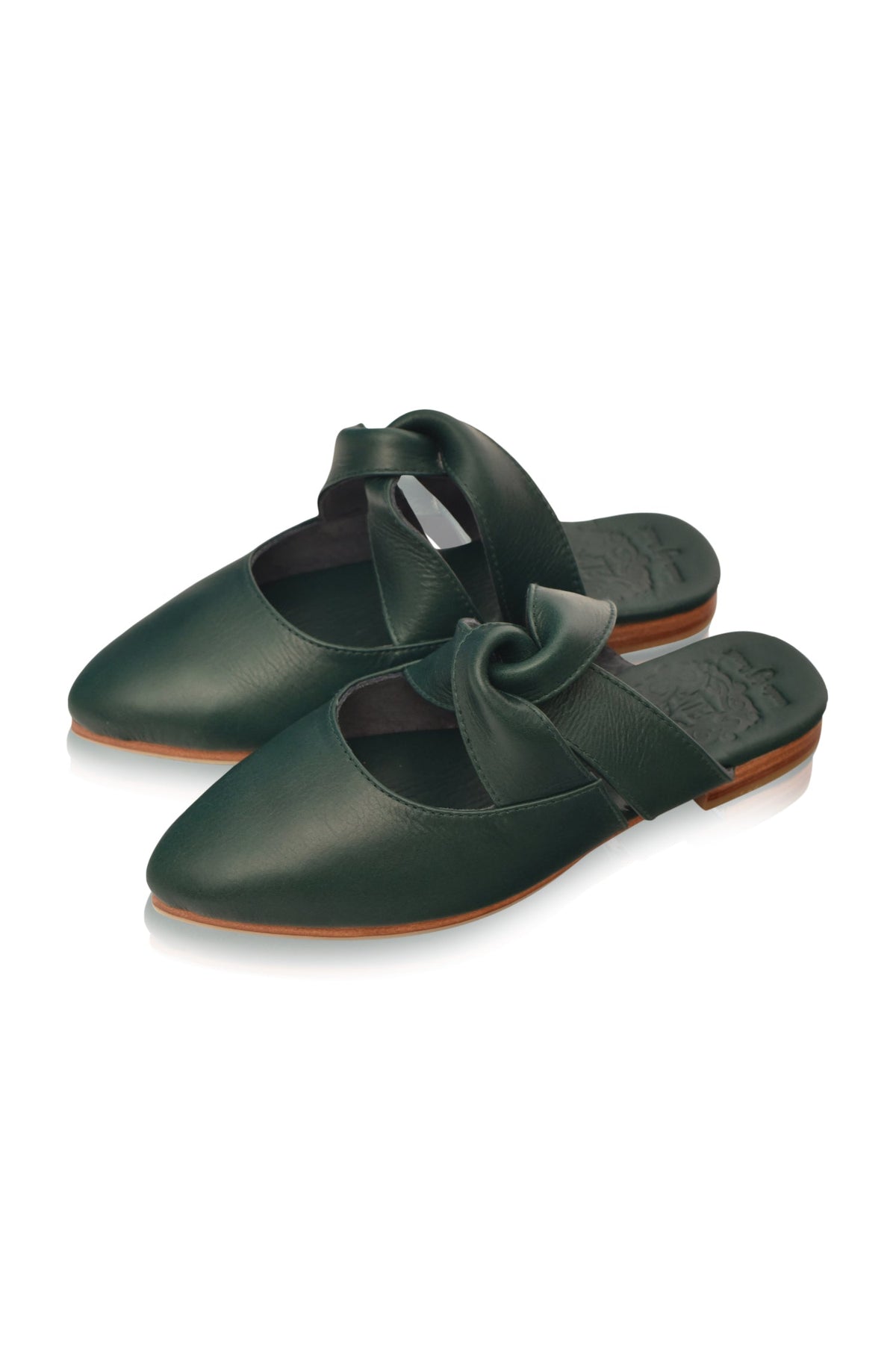 Taj Mahal Pointy Toe Leather Mules-1