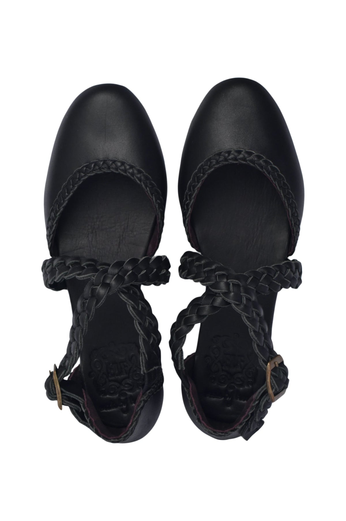 Tallulah Braided Criss-Cross Leather Flats-2