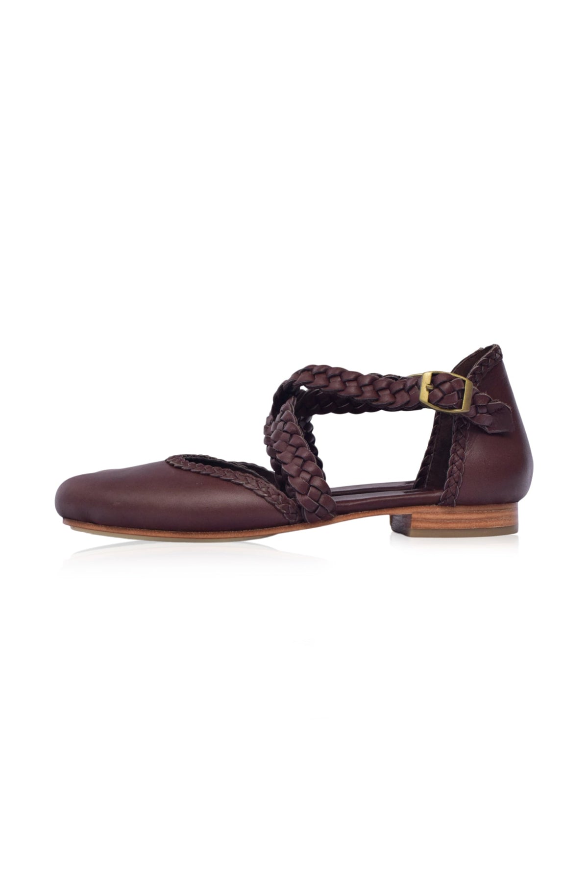 Tallulah Braided Criss-Cross Leather Flats-3