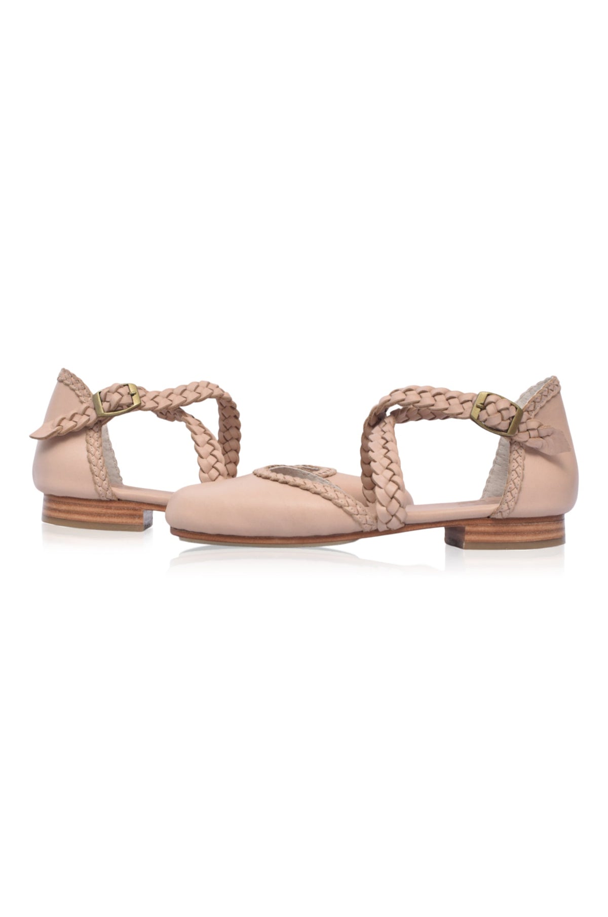 Tallulah Braided Criss-Cross Leather Flats-3