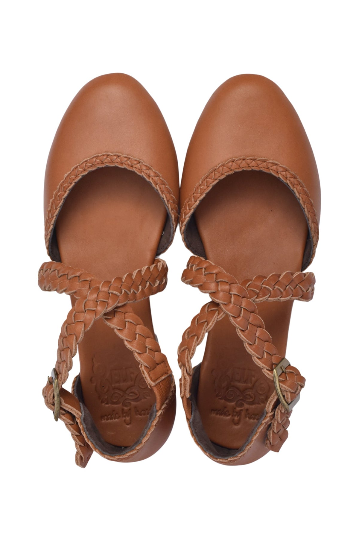 Tallulah Braided Criss-Cross Leather Flats-5