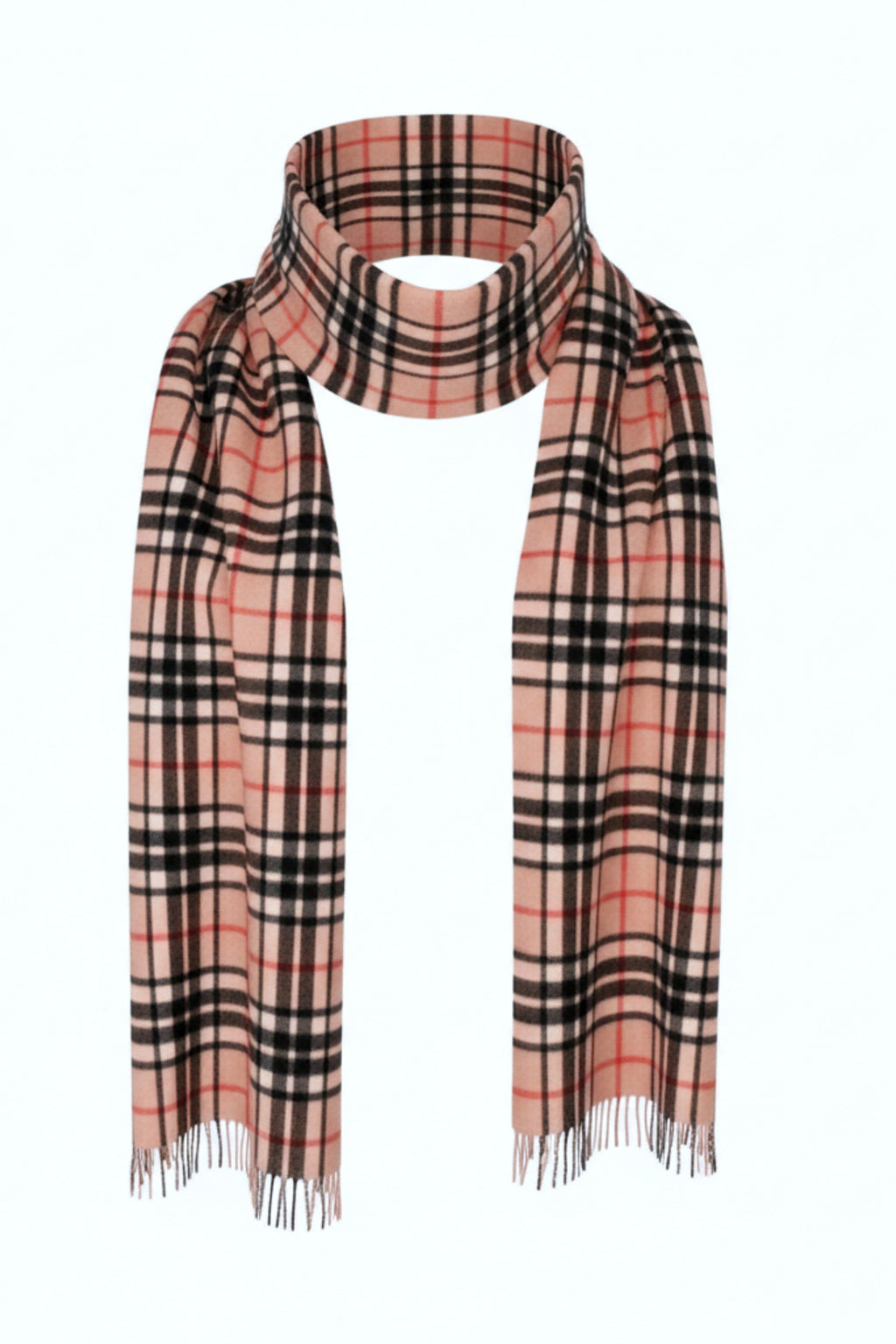 Classic Camel Thomson Tartan Cashmere Scarf-3