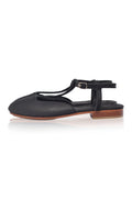 Tresser Braided T-Strap Leather Flats (Sz. 10)-3