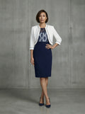 The navy-white 2-piece formal mum dress suit-0