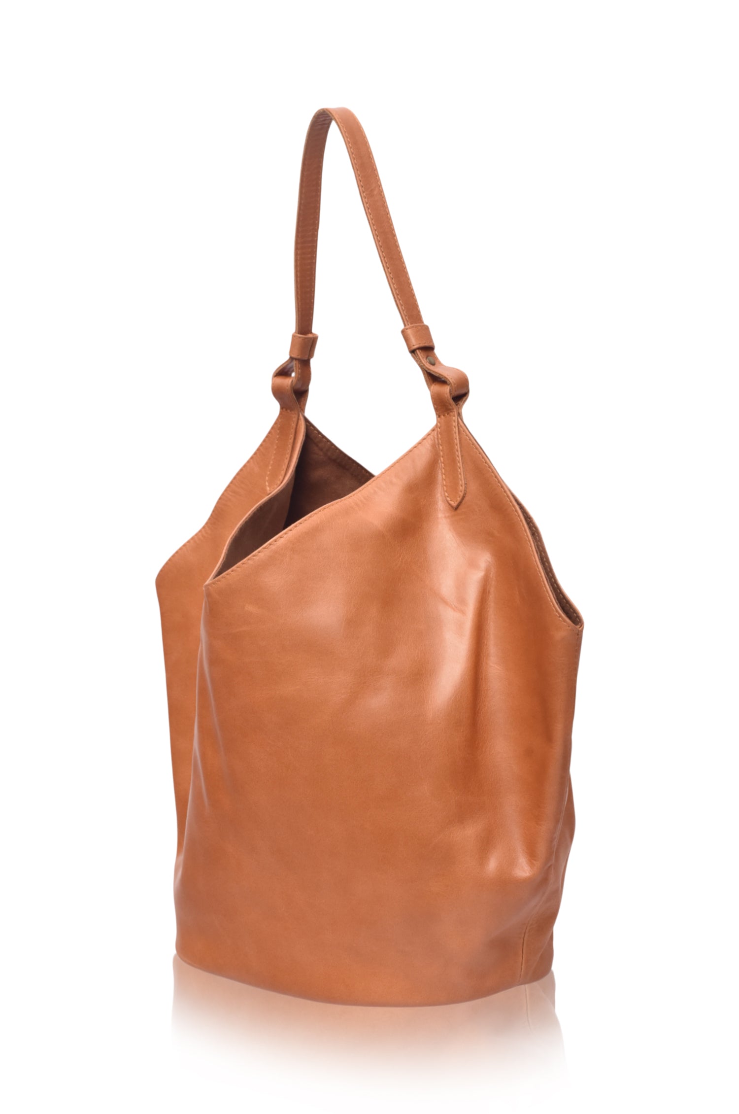 Tulip Medium Leather Tote Bag-3
