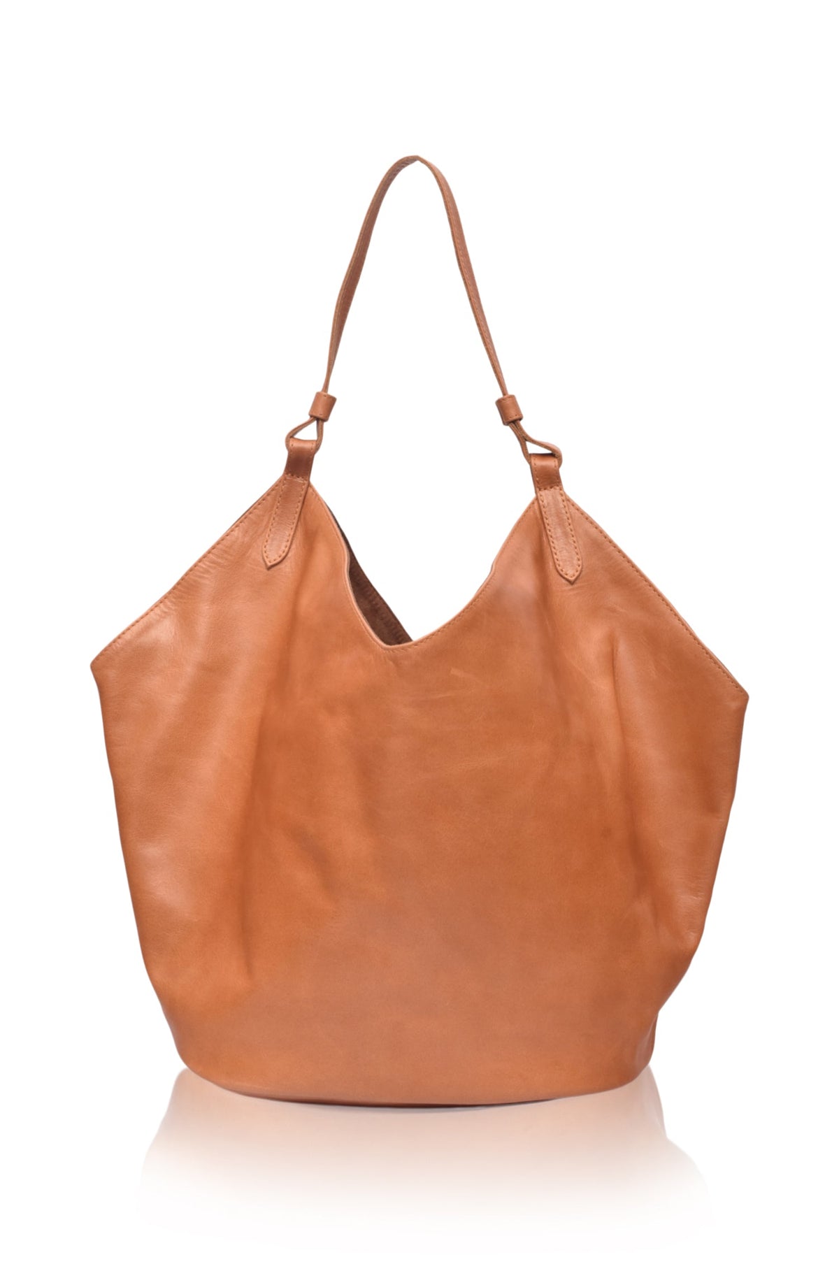 Tulip Medium Leather Tote Bag-2