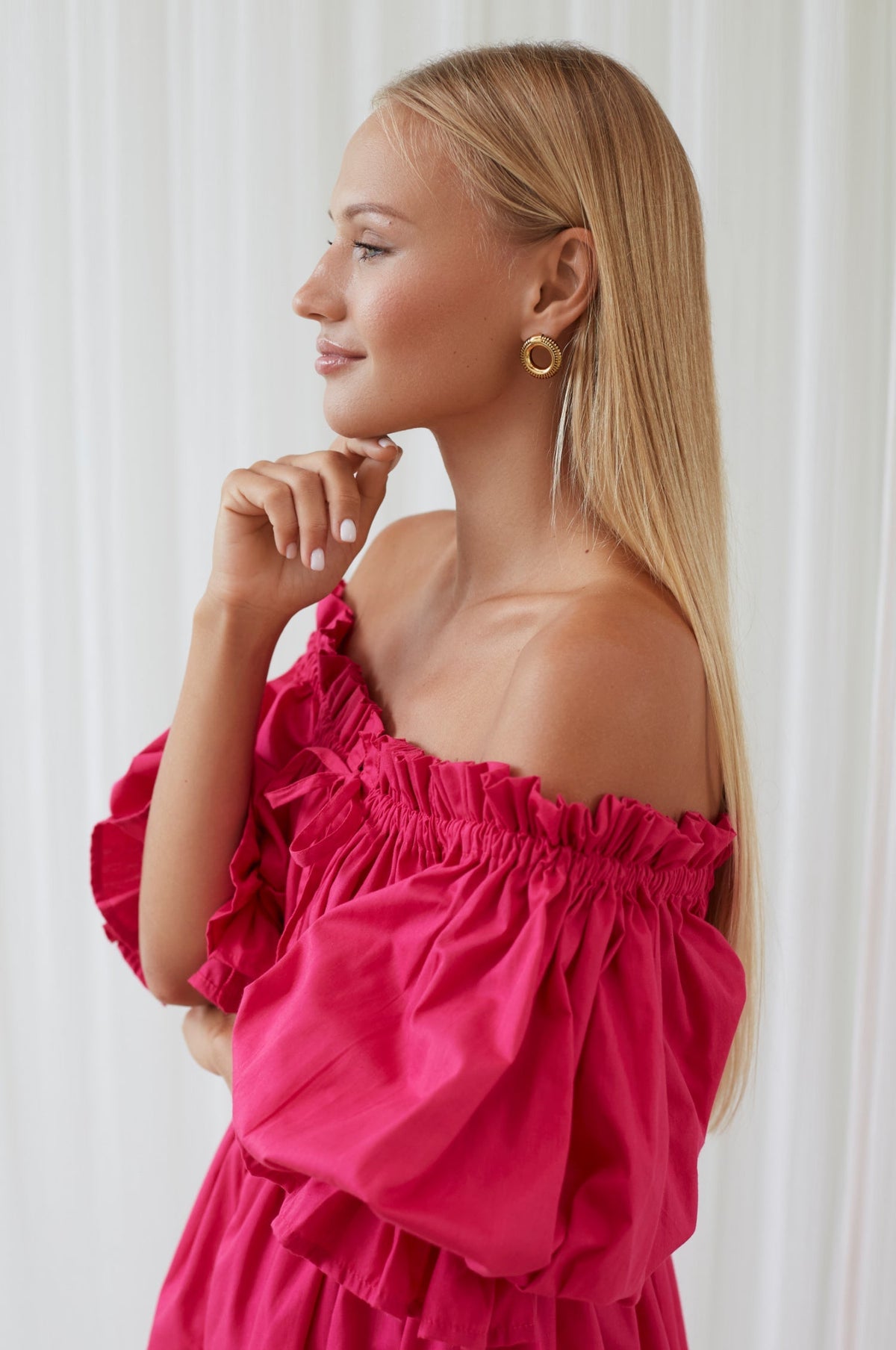 Vacay Off Shoulder Cotton Mini Dress (Sale)-4