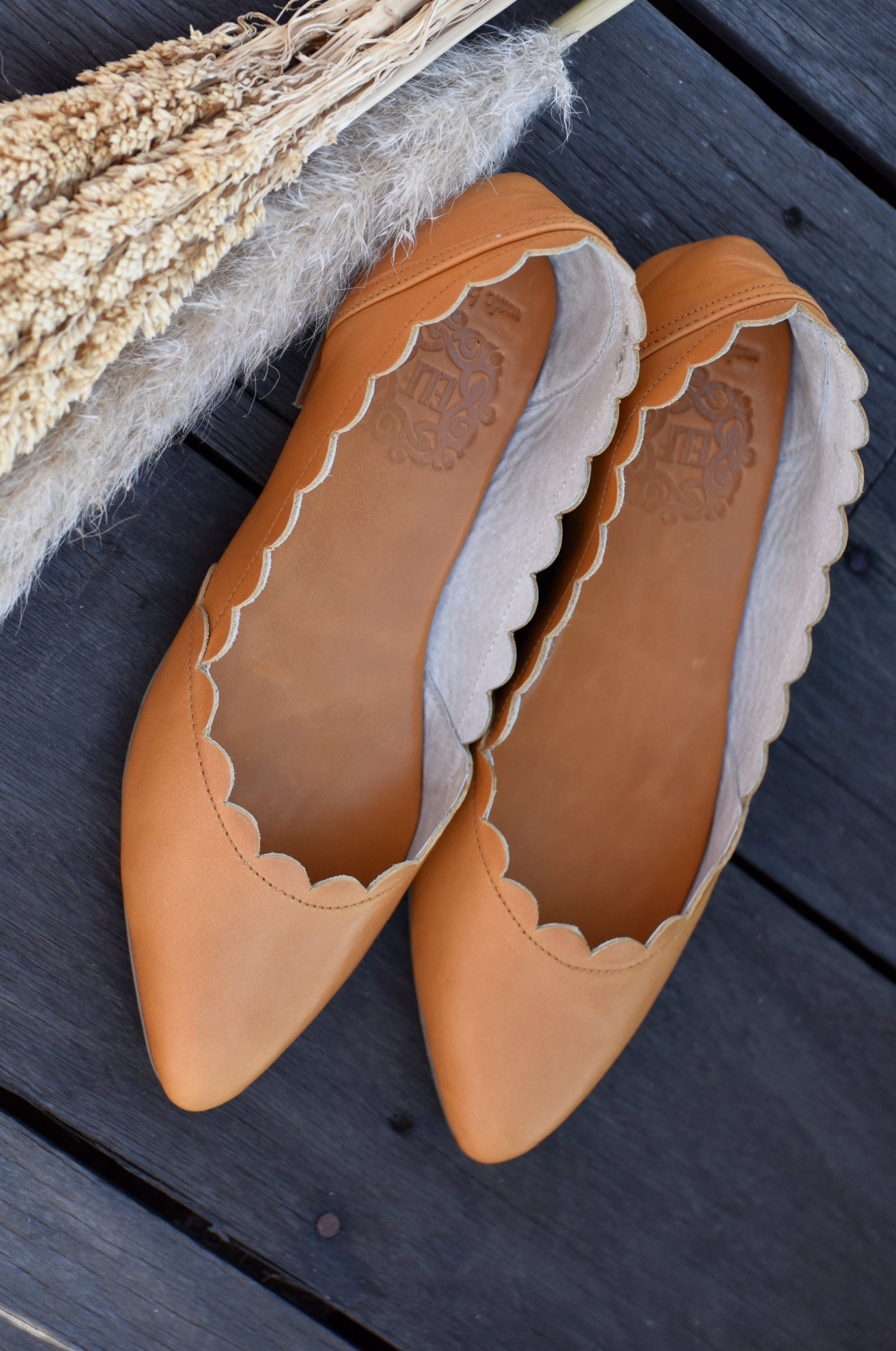 Valentina Scalloped Pointed Toe Flats-0