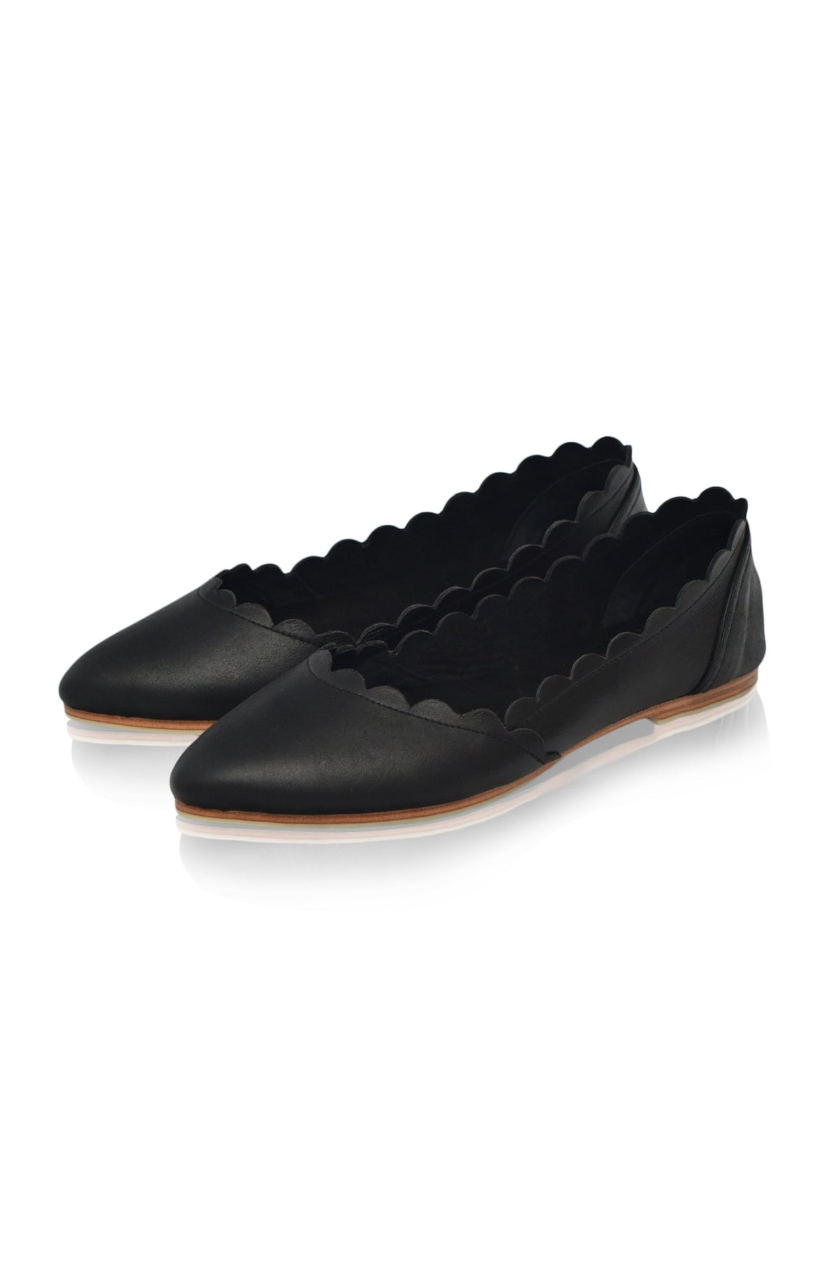 Valentina Scalloped Pointed Toe Flats-7