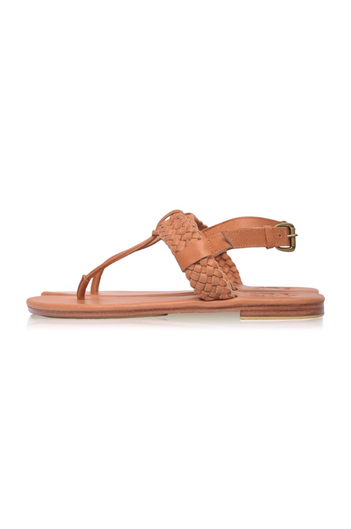 Venetian Braided T-Strap Leather Sandals-4