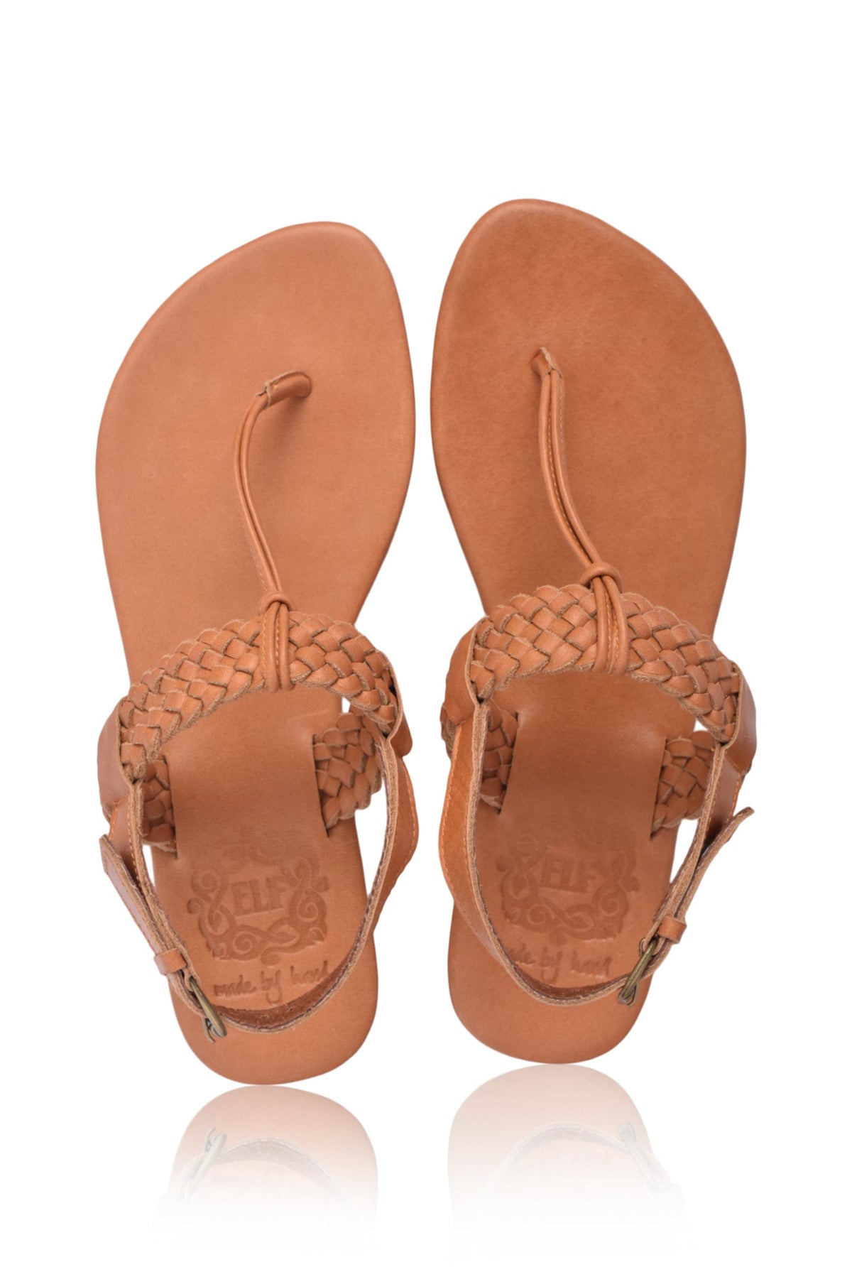 Venetian Braided T-Strap Leather Sandals-3