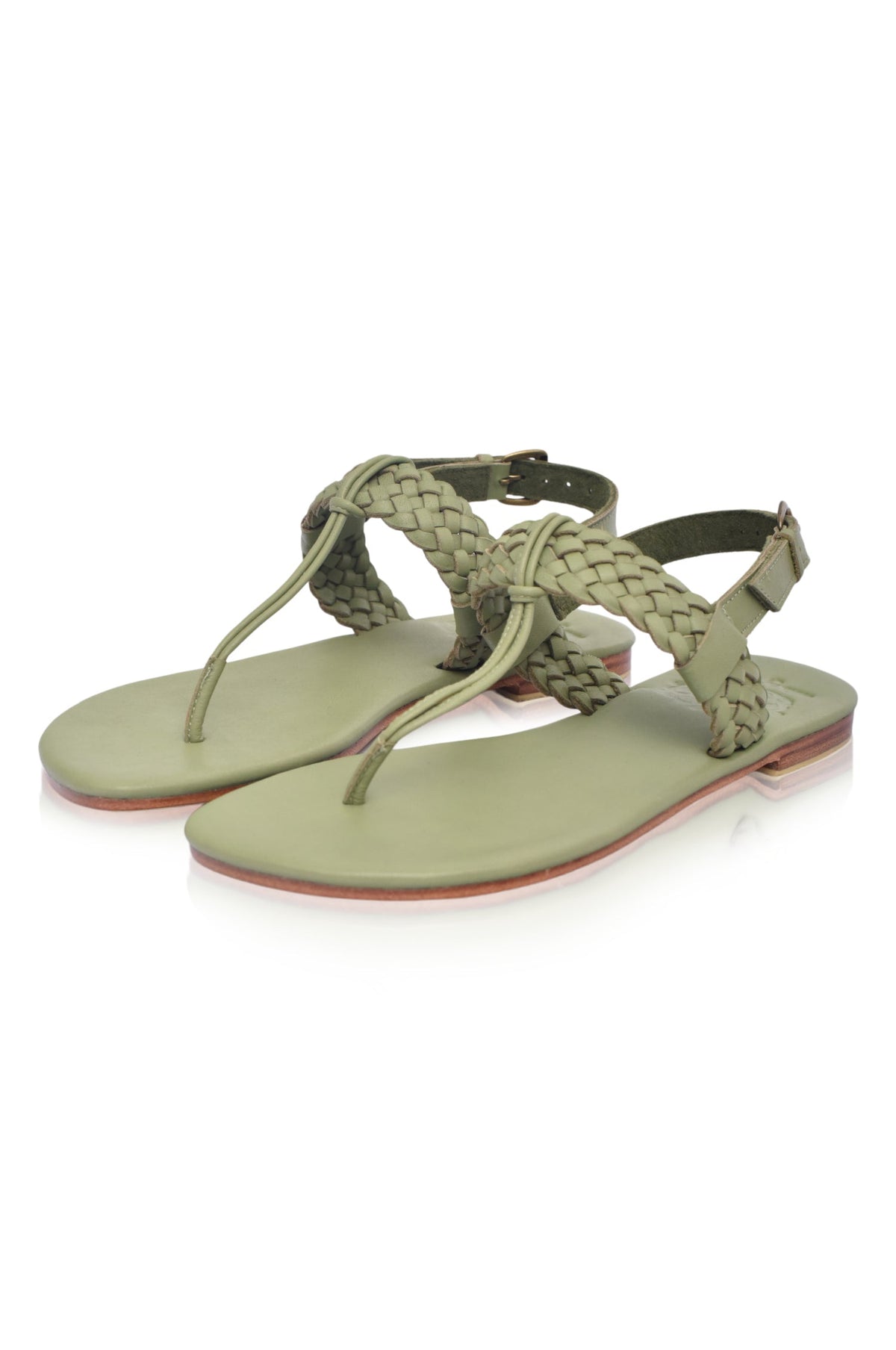 Venetian Braided T-Strap Leather Sandals-6