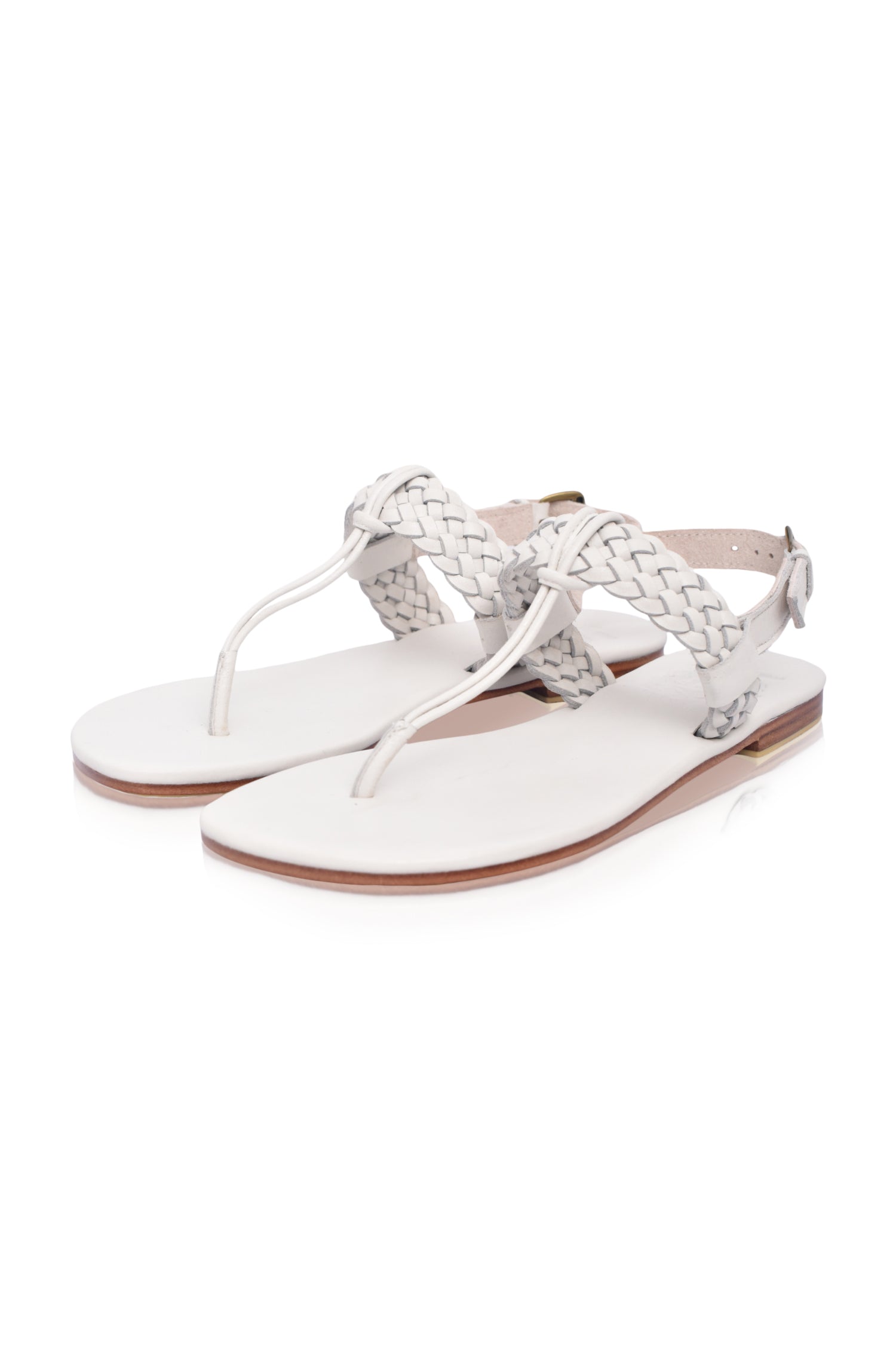 Venetian Braided T-Strap Leather Sandals-6
