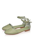 Venus Almond Toe Scalloped Leather Flats-3