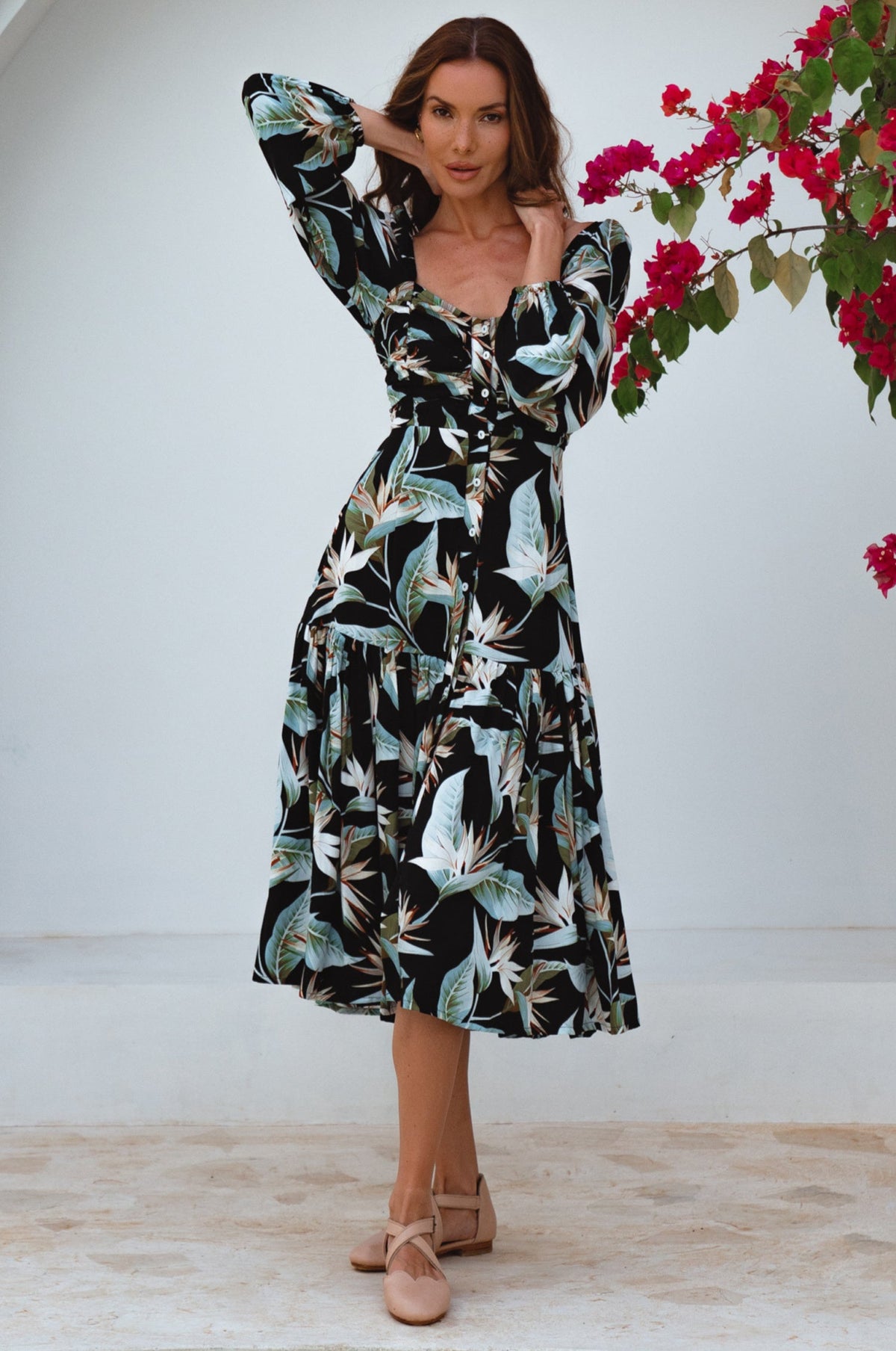 Verona Long Sleeve Midi Dress-3
