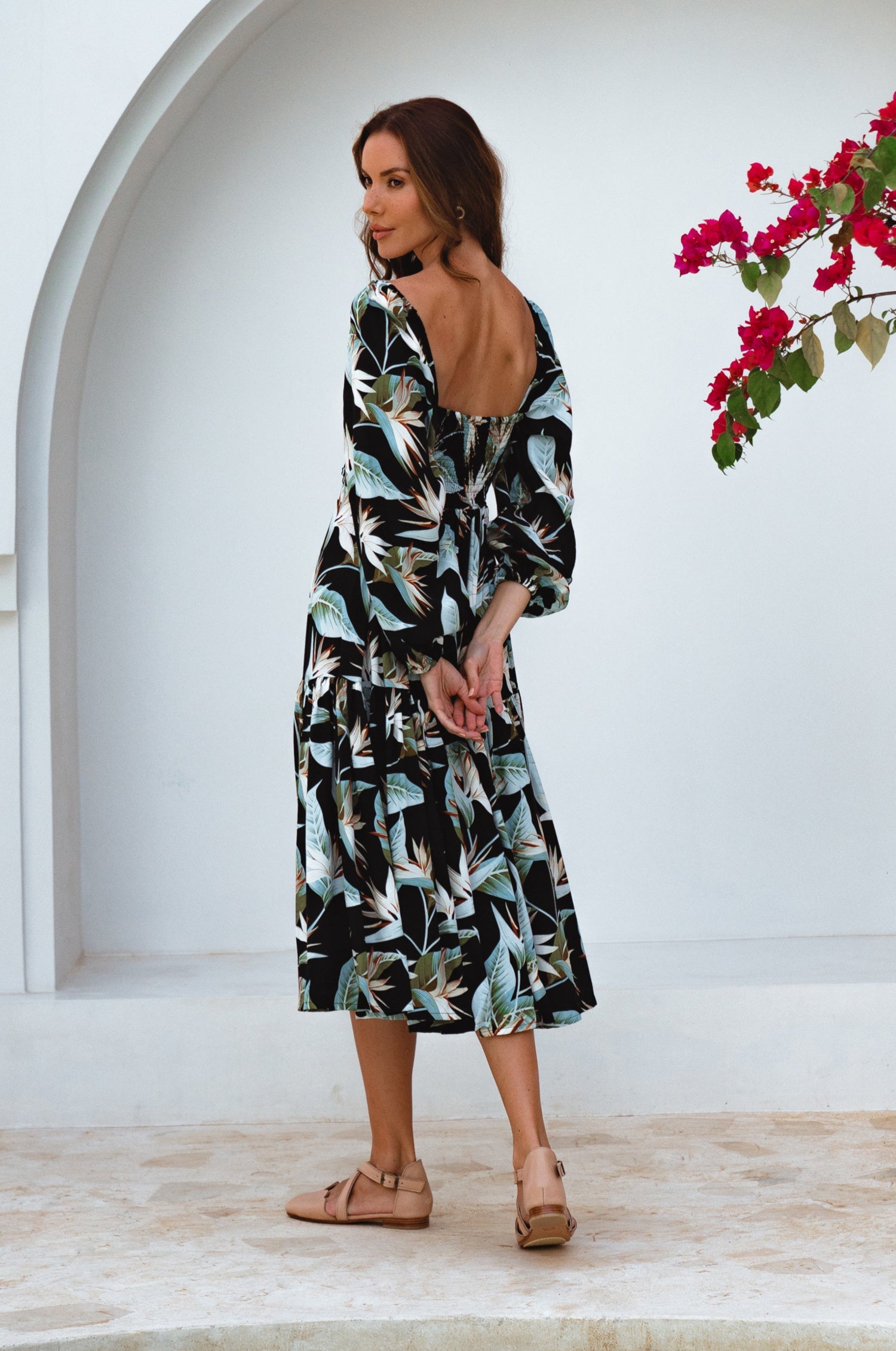 Verona Long Sleeve Midi Dress-4
