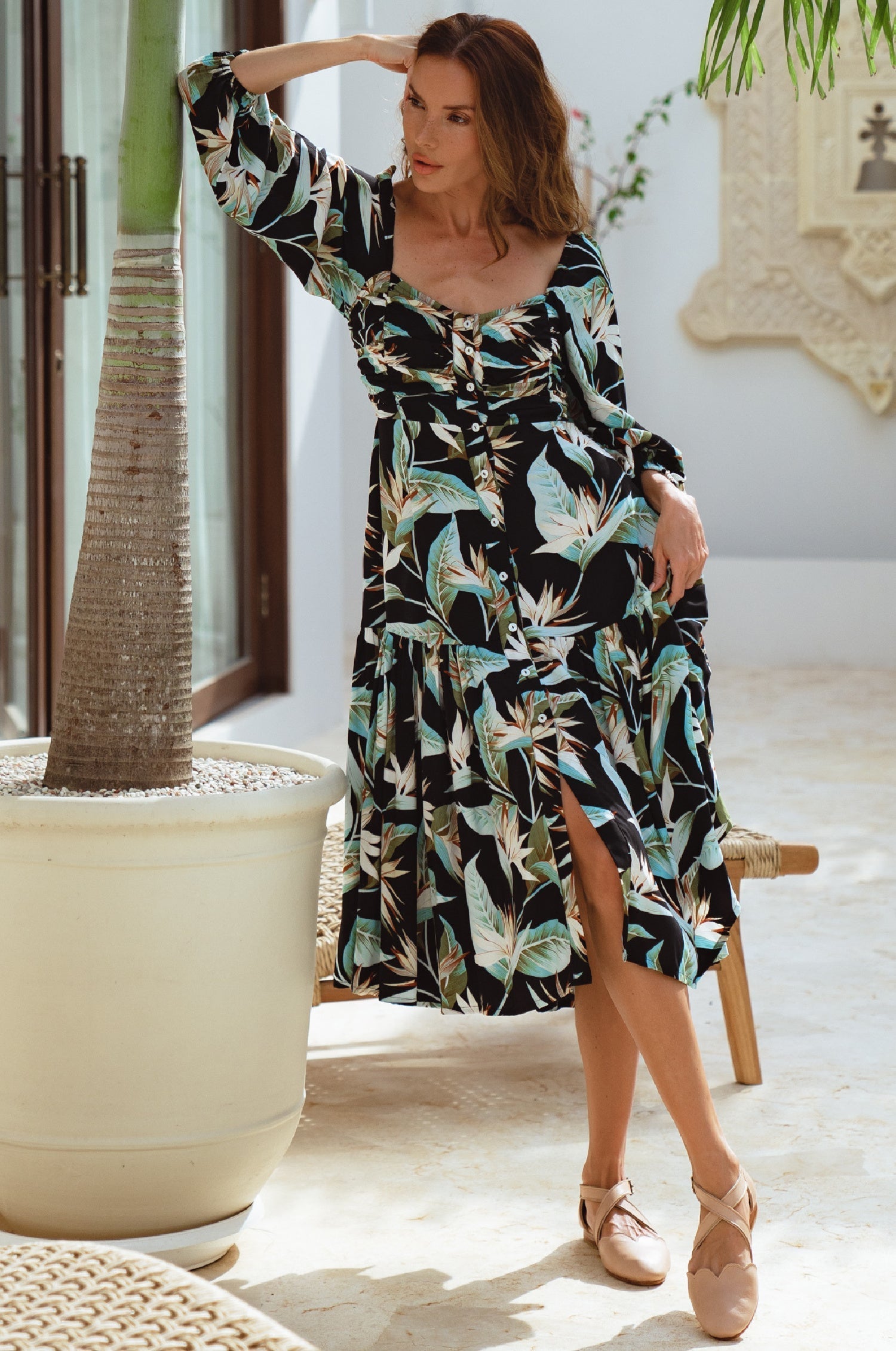 Verona Long Sleeve Midi Dress-6
