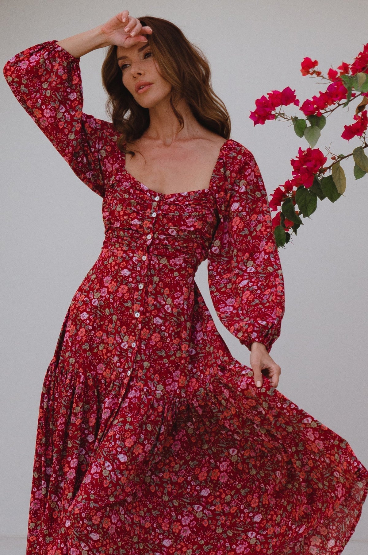 Verona Long Sleeve Midi Dress-4