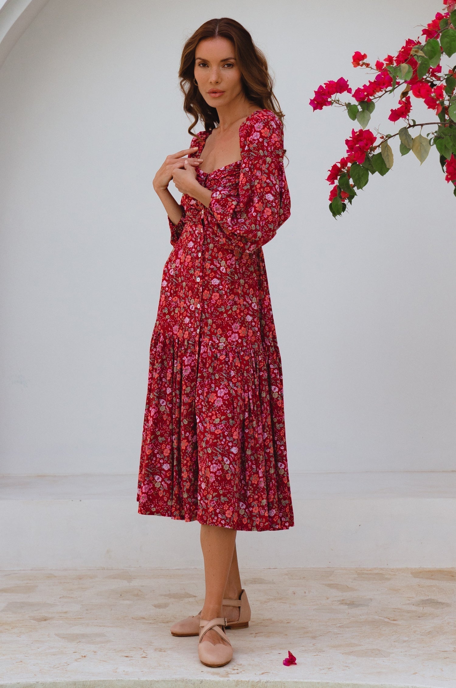 Verona Long Sleeve Midi Dress-1