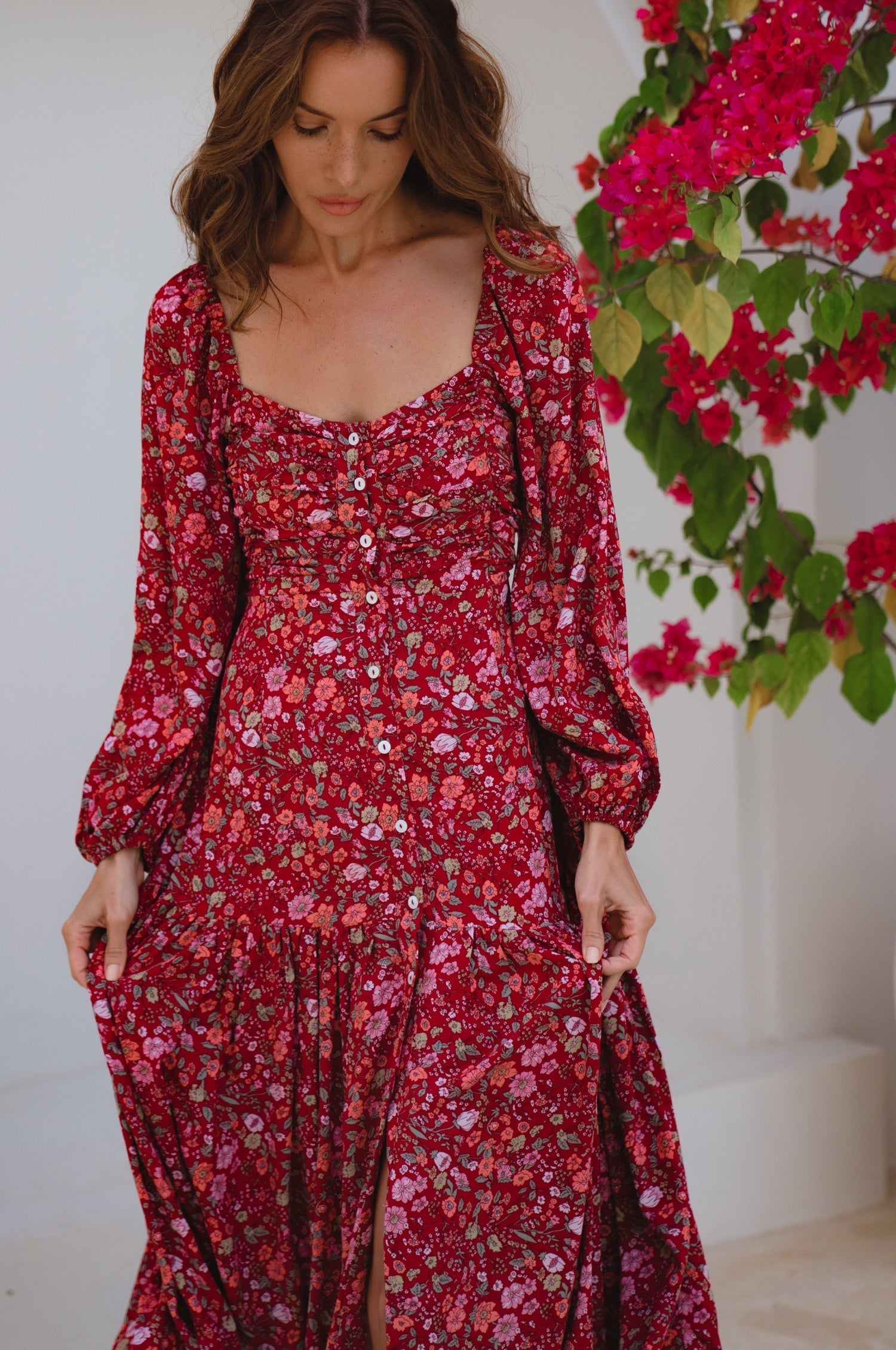 Verona Long Sleeve Midi Dress-5