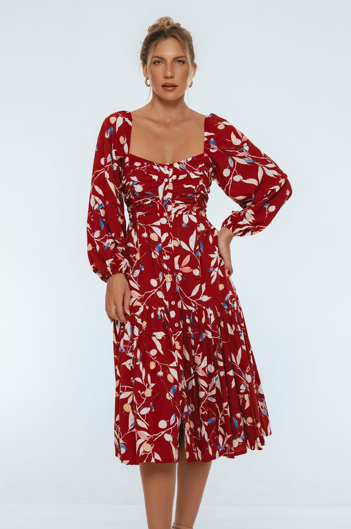 Verona Long Sleeve Midi Dress-0
