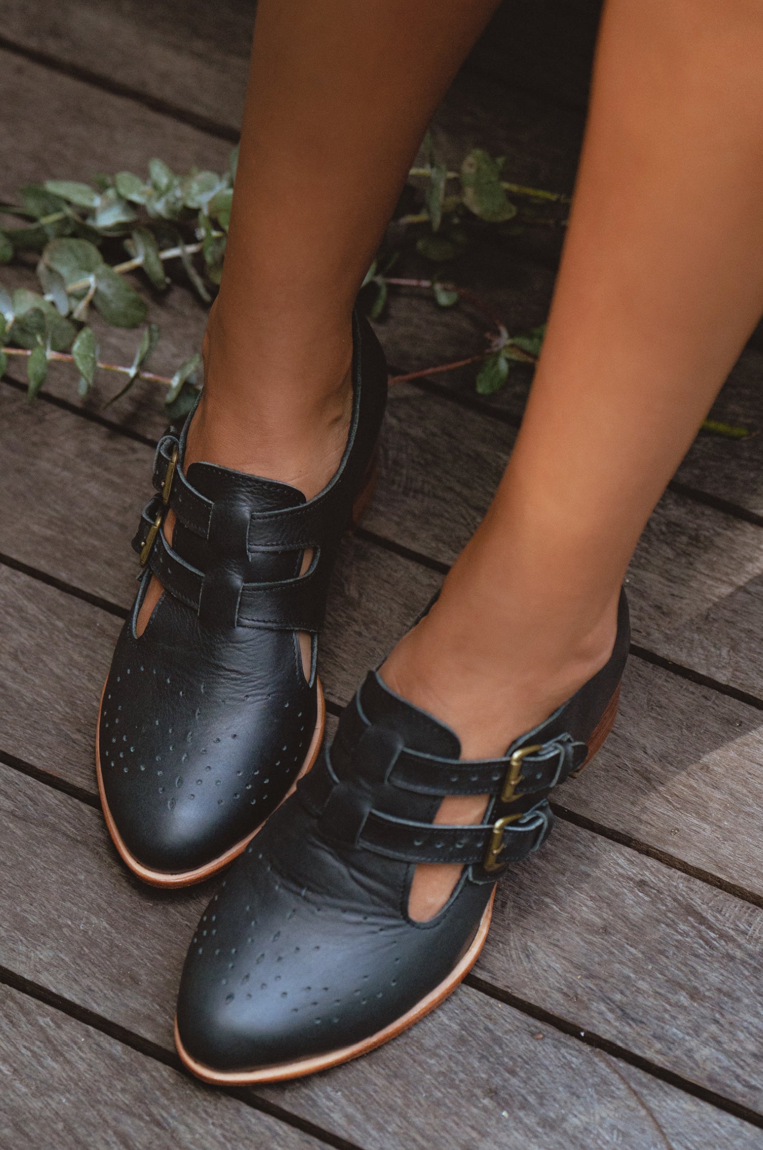 Vienna Low Heel Leather Booties-0