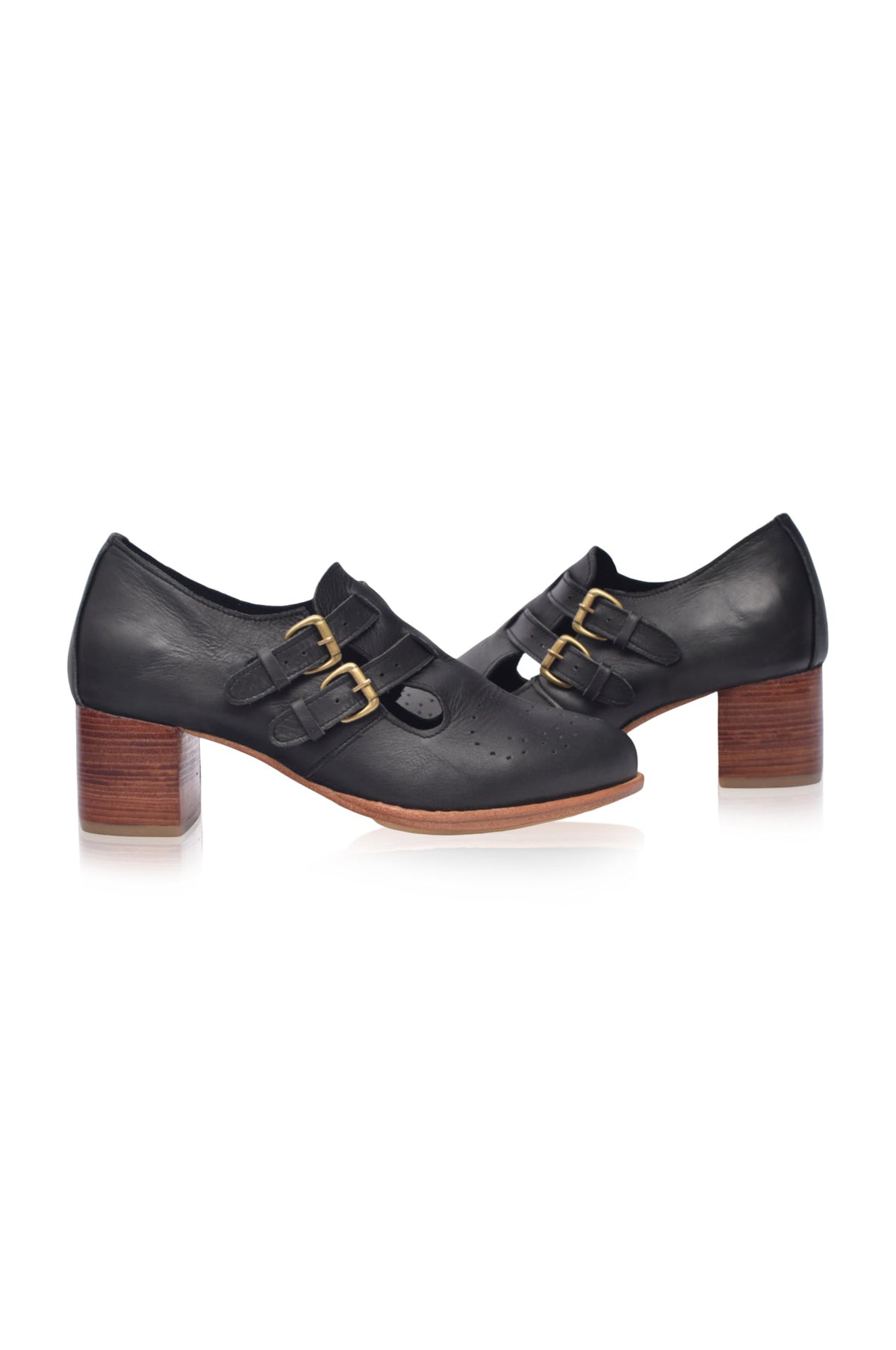 Vienna Low Heel Leather Booties-4