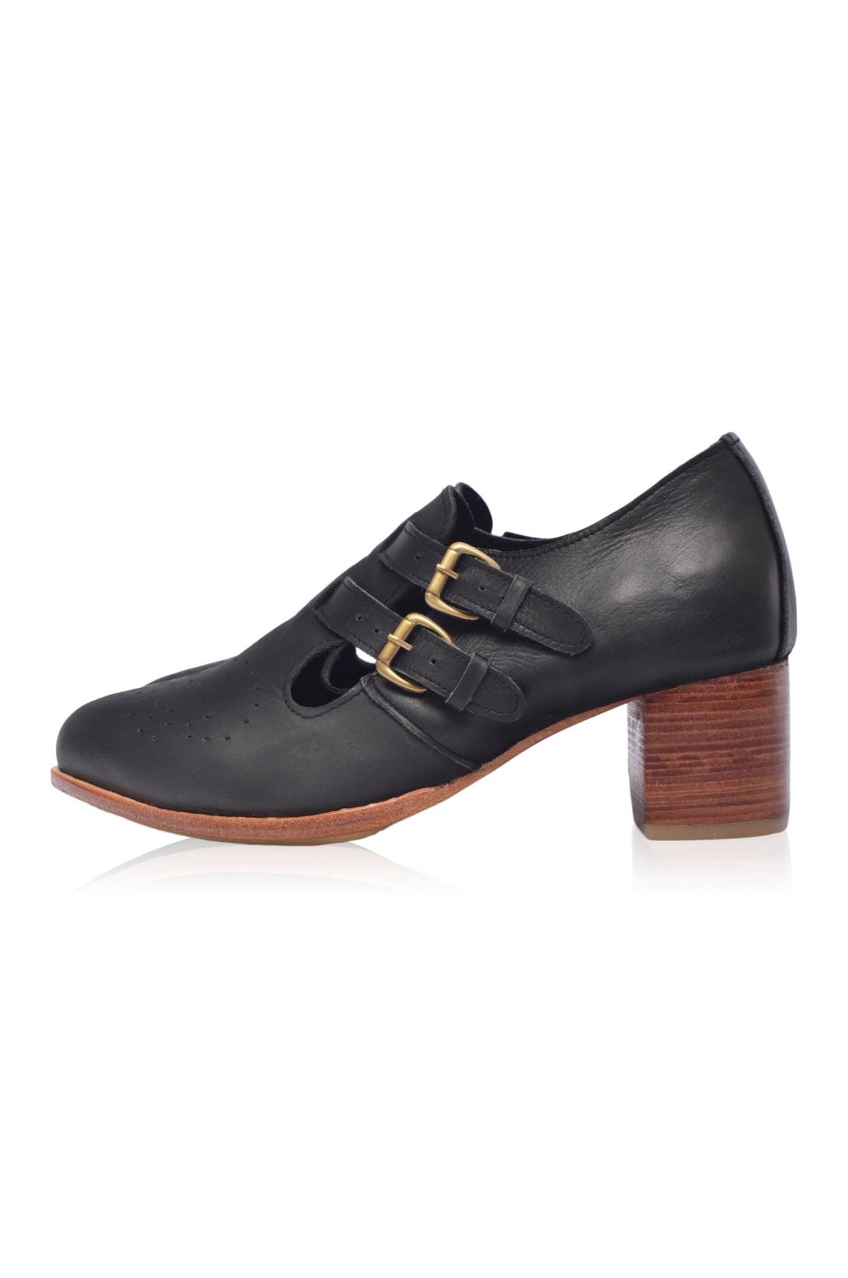Vienna Low Heel Leather Booties-5