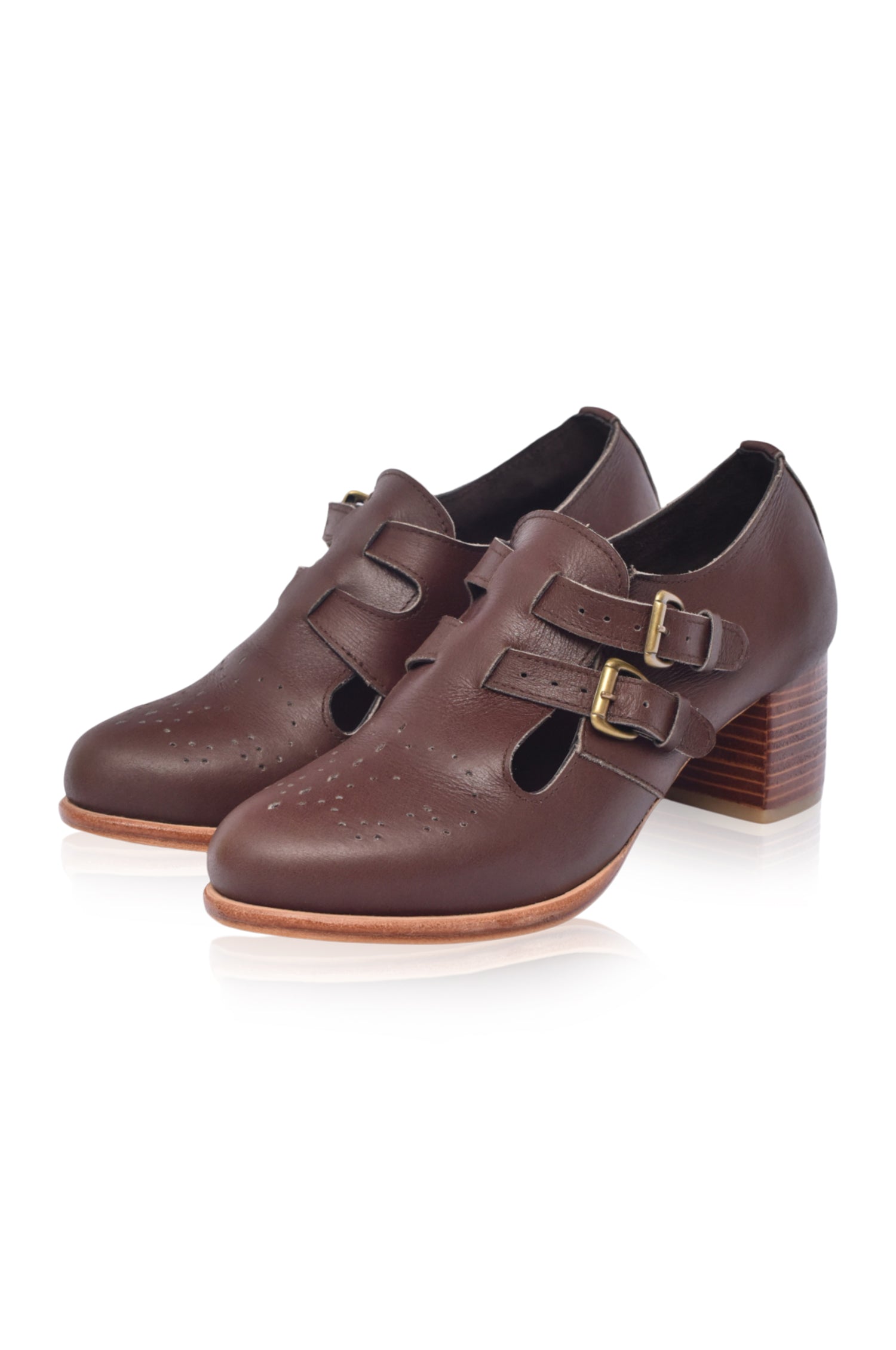 Vienna Low Heel Leather Booties-2