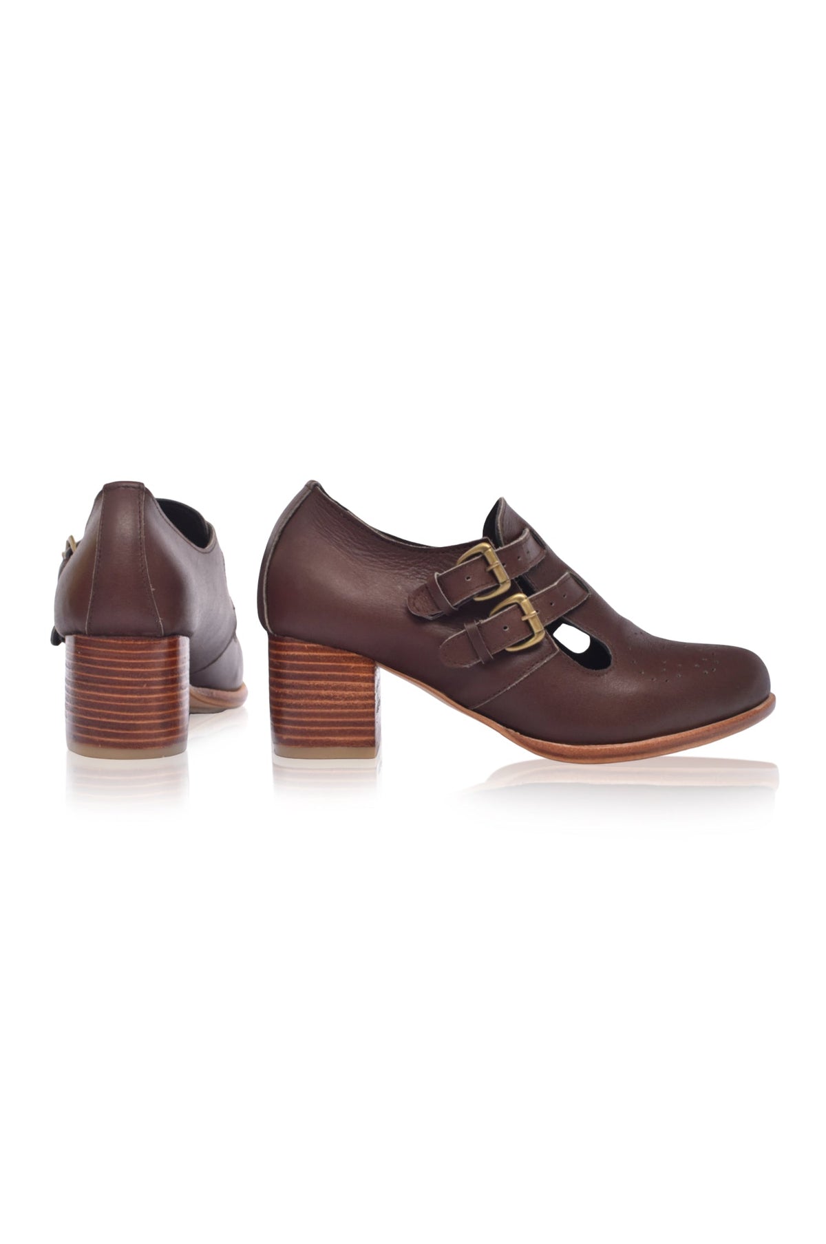 Vienna Low Heel Leather Booties-3