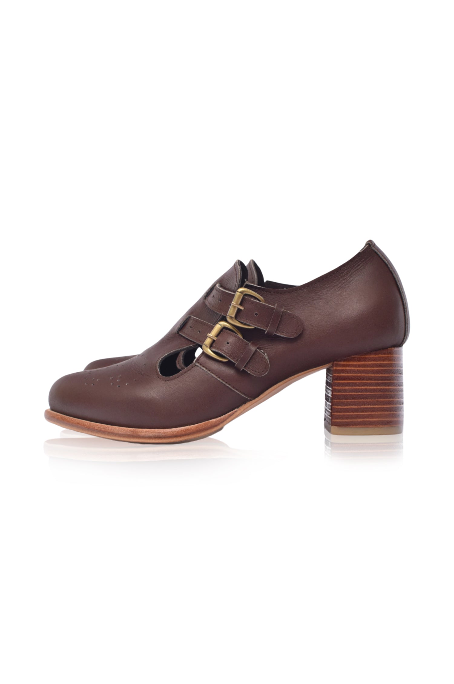 Vienna Low Heel Leather Booties-5