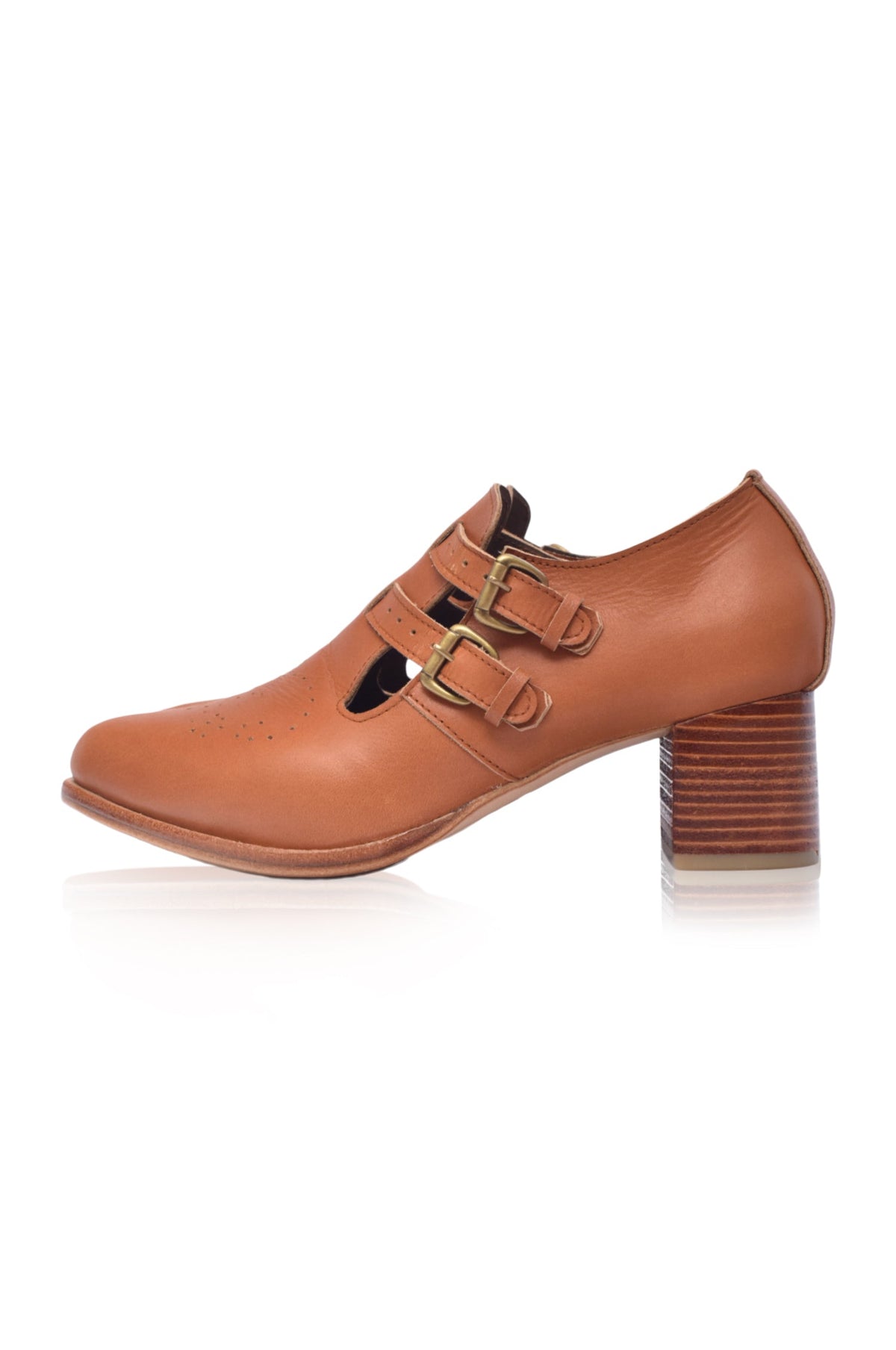Vienna Low Heel Leather Booties-6