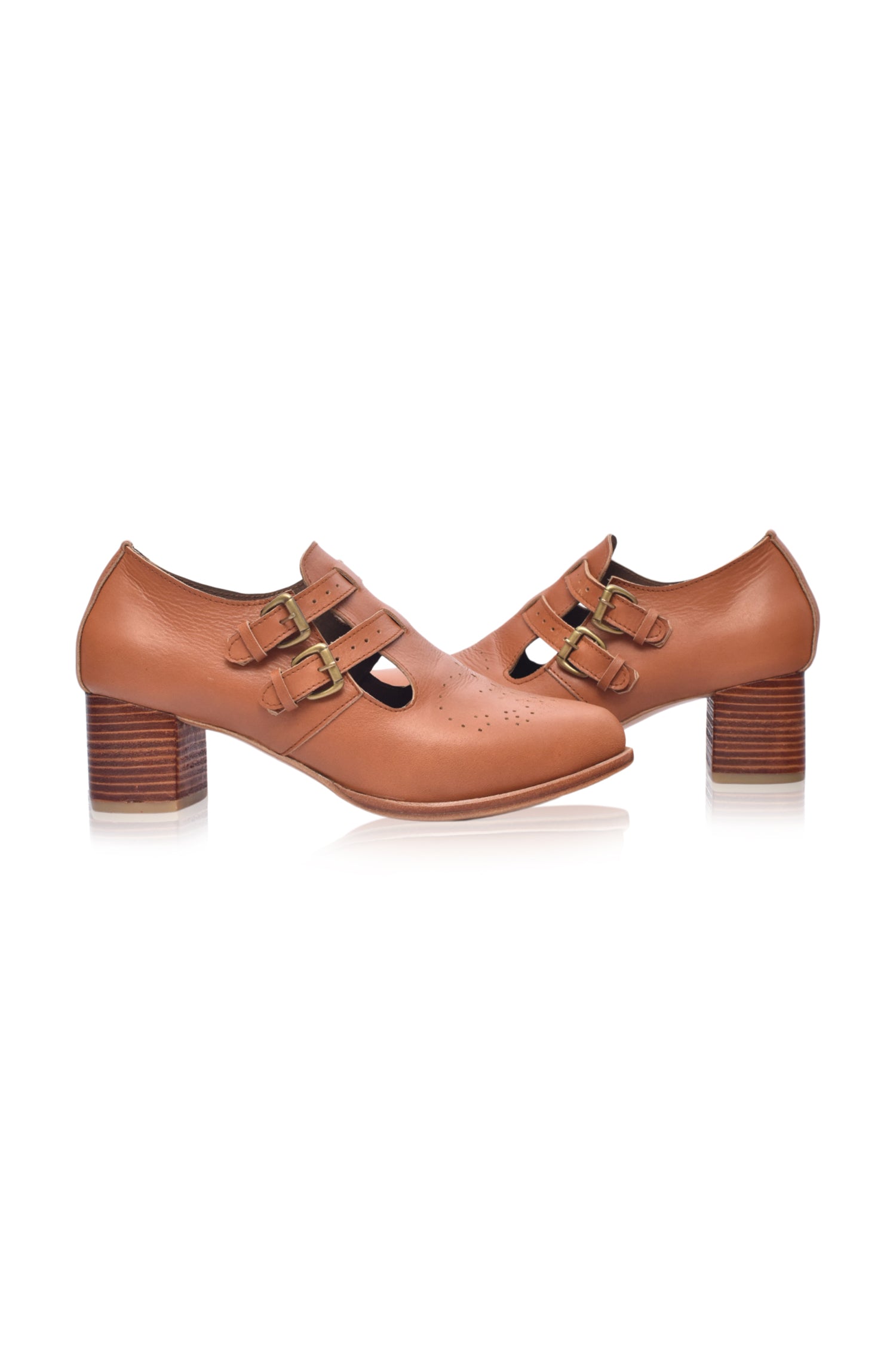 Vienna Low Heel Leather Booties-3
