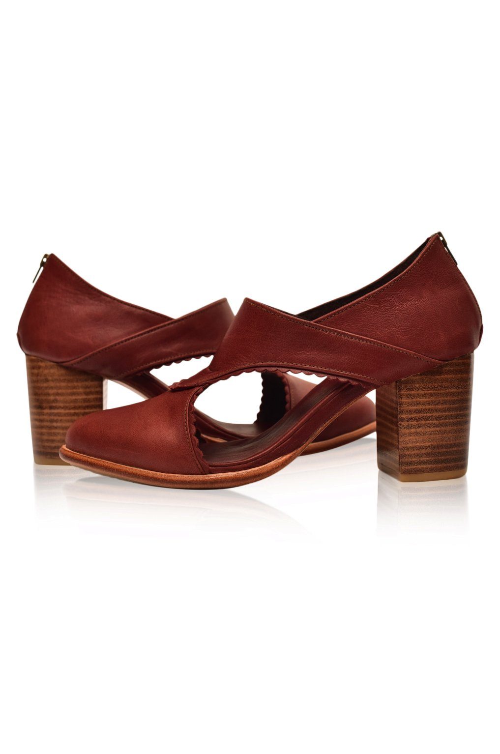 Rain Kiss Leather Heel Booties-1