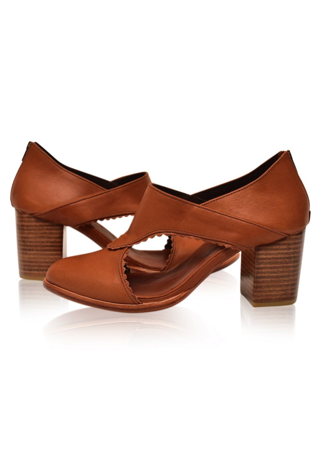 Rain Kiss Leather Heel Booties-8