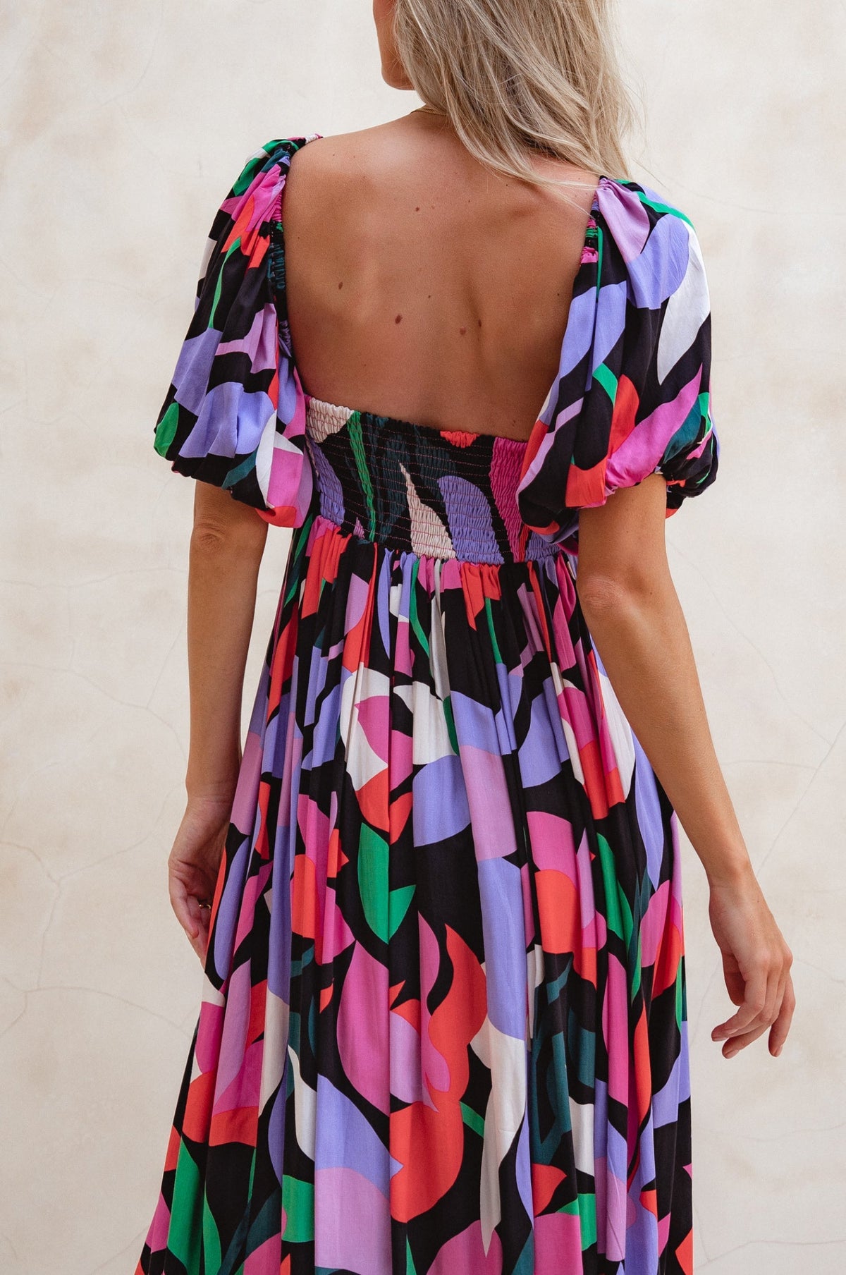 Violeta Puff Sleeve Midi Dress (Sale)-2