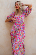 Violeta Puff Sleeve Midi Dress (Sale)-0