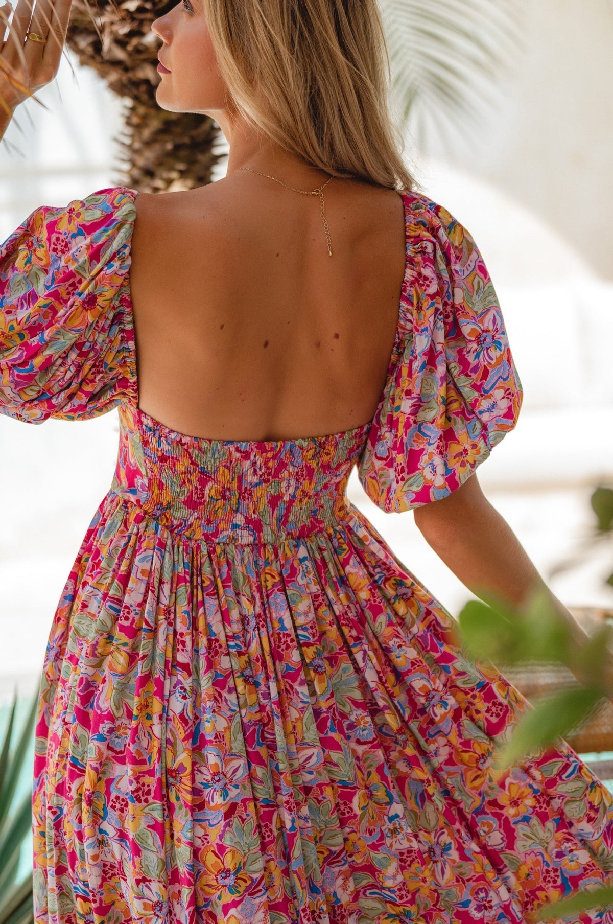 Violeta Puff Sleeve Midi Dress (Sale)-4
