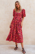 Violeta Puff Sleeve Midi Dress (Sale)-0