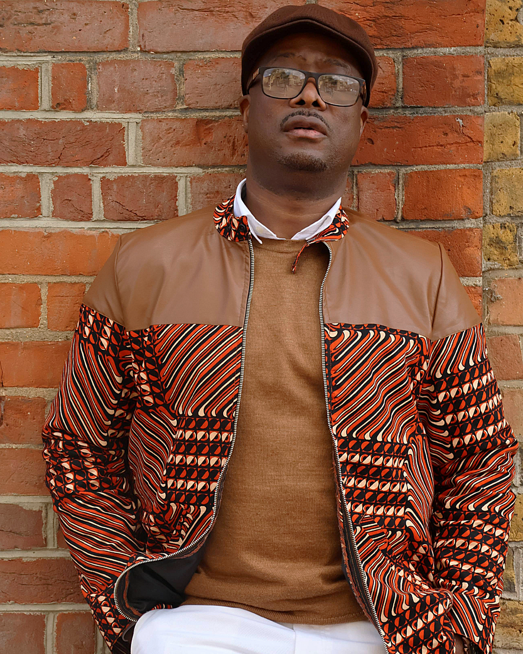 African Print Jacket- Chocolate Brown-2